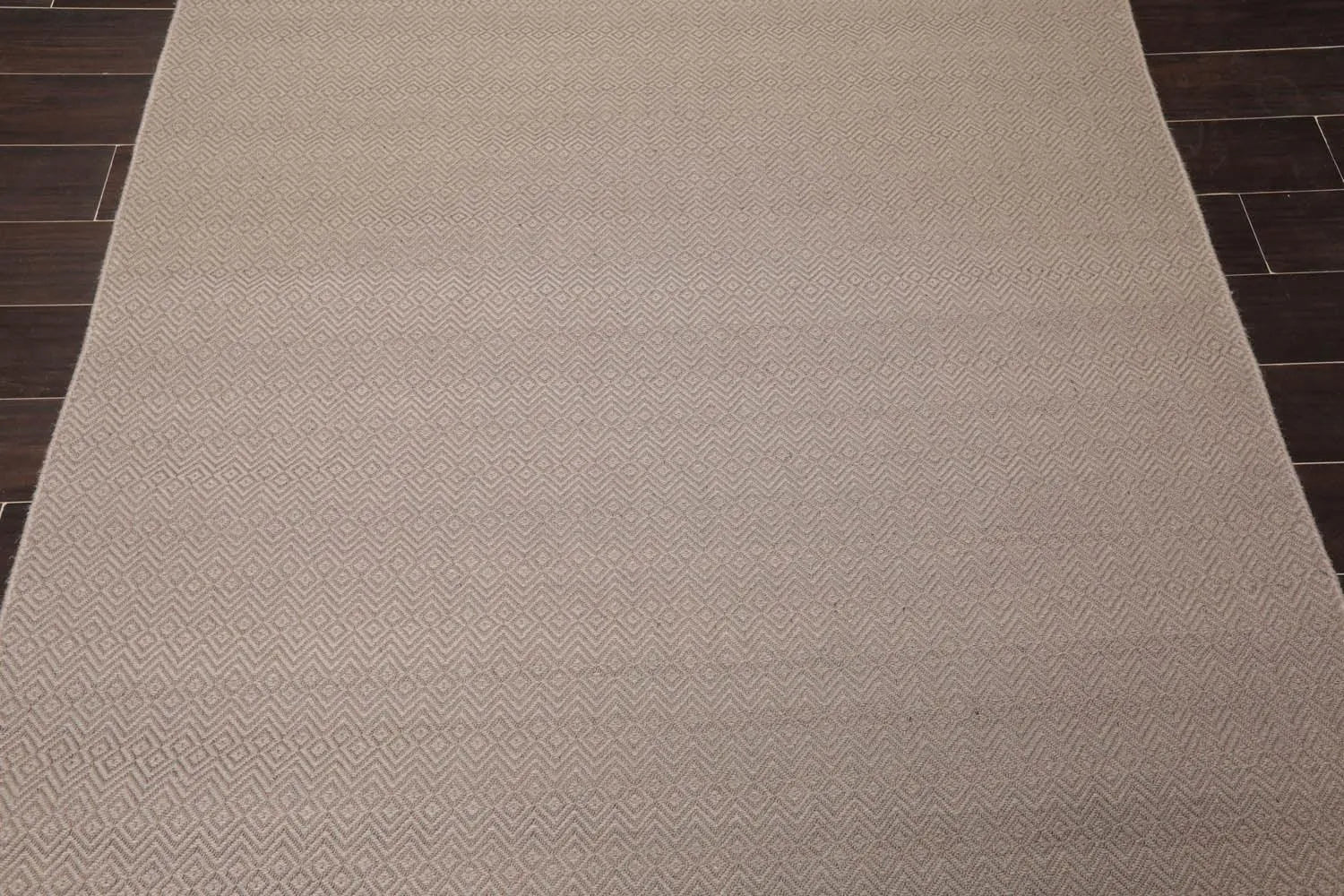 Multi Size Taupe Hand Woven Flatweave 100% Wool Traditional Oriental Area Rug-0