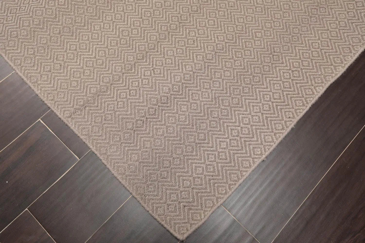 Multi Size Taupe Hand Woven Flatweave 100% Wool Traditional Oriental Area Rug-3