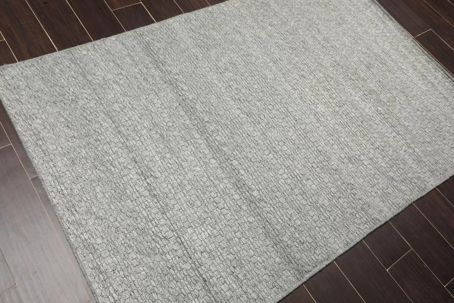 Multi Size Silver Gray Hand Woven Flatweave 100% Wool Traditional Oriental Area Rug-1