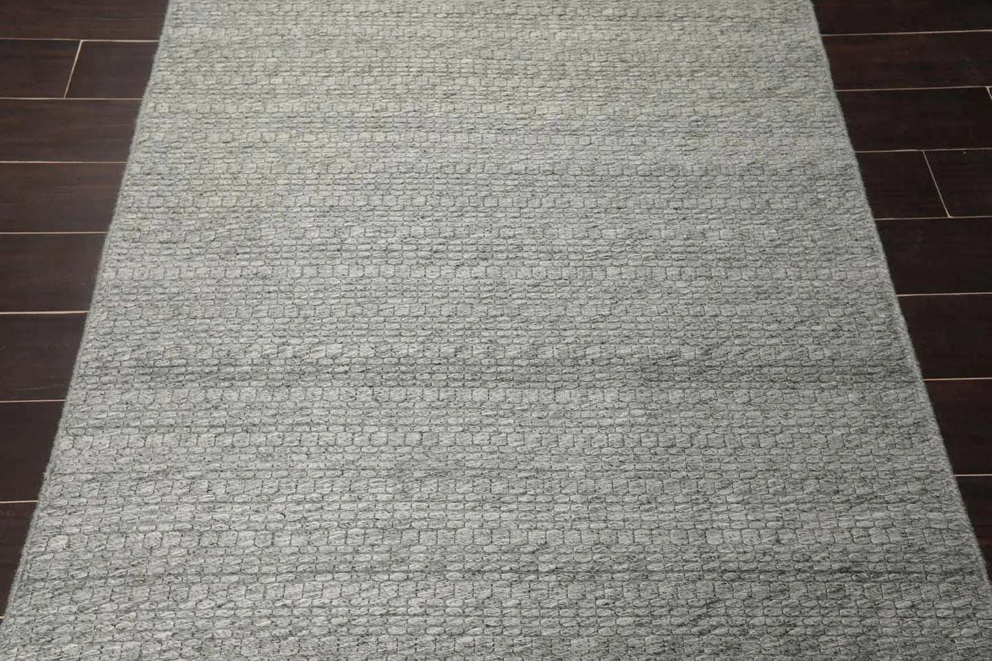 Multi Size Silver Gray Hand Woven Flatweave 100% Wool Traditional Oriental Area Rug-2