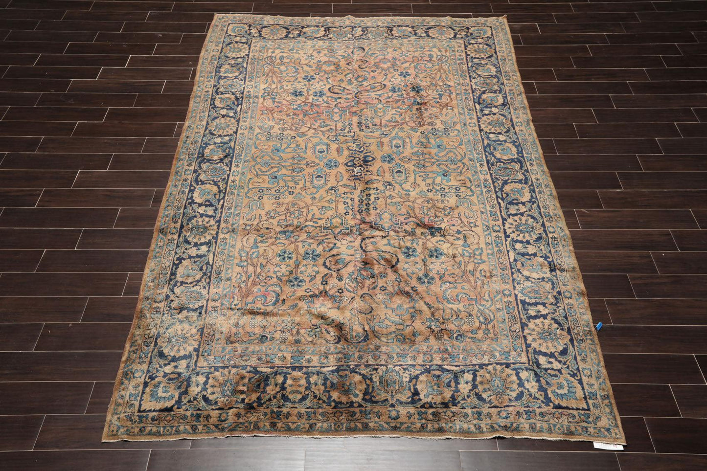 6'10" x 10'8" Antique Hand Knotted Wool Kashaan 300 KPSI Oriental Area Rug Brown-3