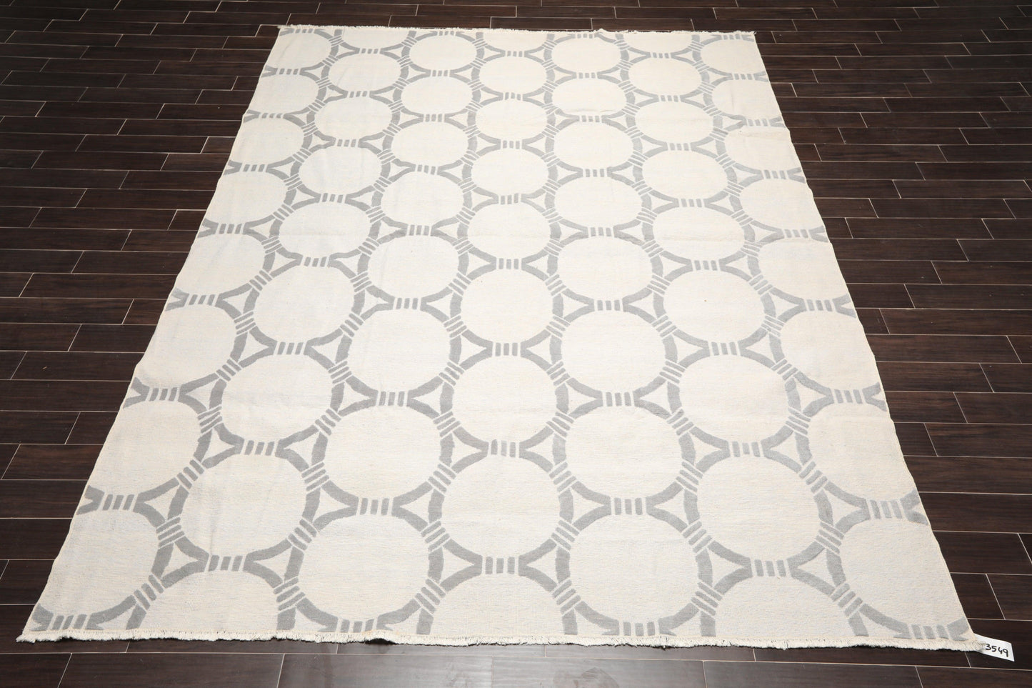 9'4" x 12'2" Hand Knotted Wool Contemporary High Low Pile Oriental Area Rug Tone on Tone Gray-1