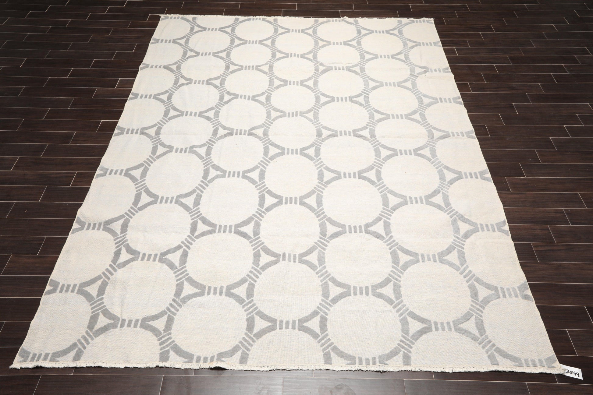 9'4" x 12'2" Hand Knotted Wool Contemporary High Low Pile Oriental Area Rug Tone on Tone Gray-1