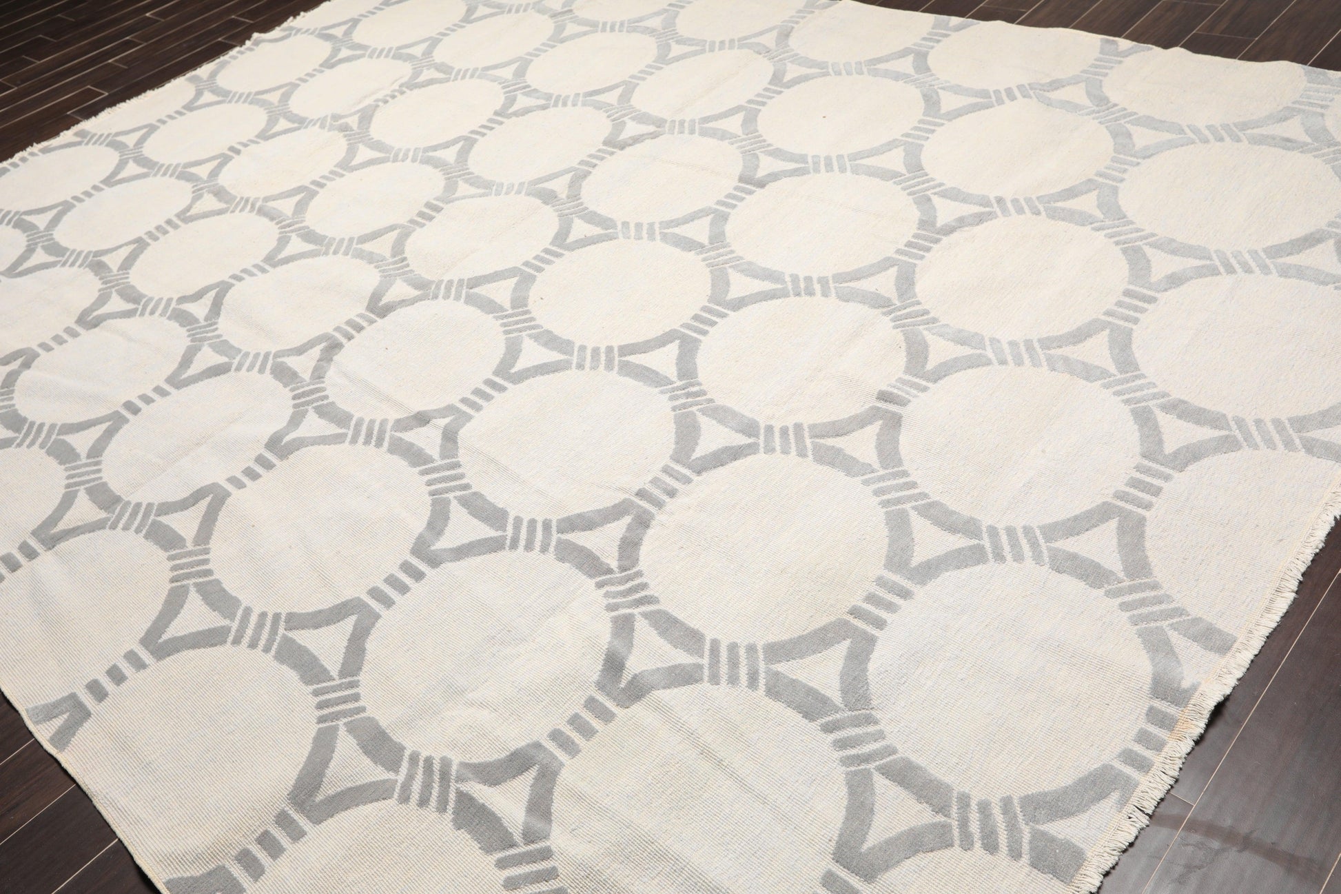 9'4" x 12'2" Hand Knotted Wool Contemporary High Low Pile Oriental Area Rug Tone on Tone Gray-2