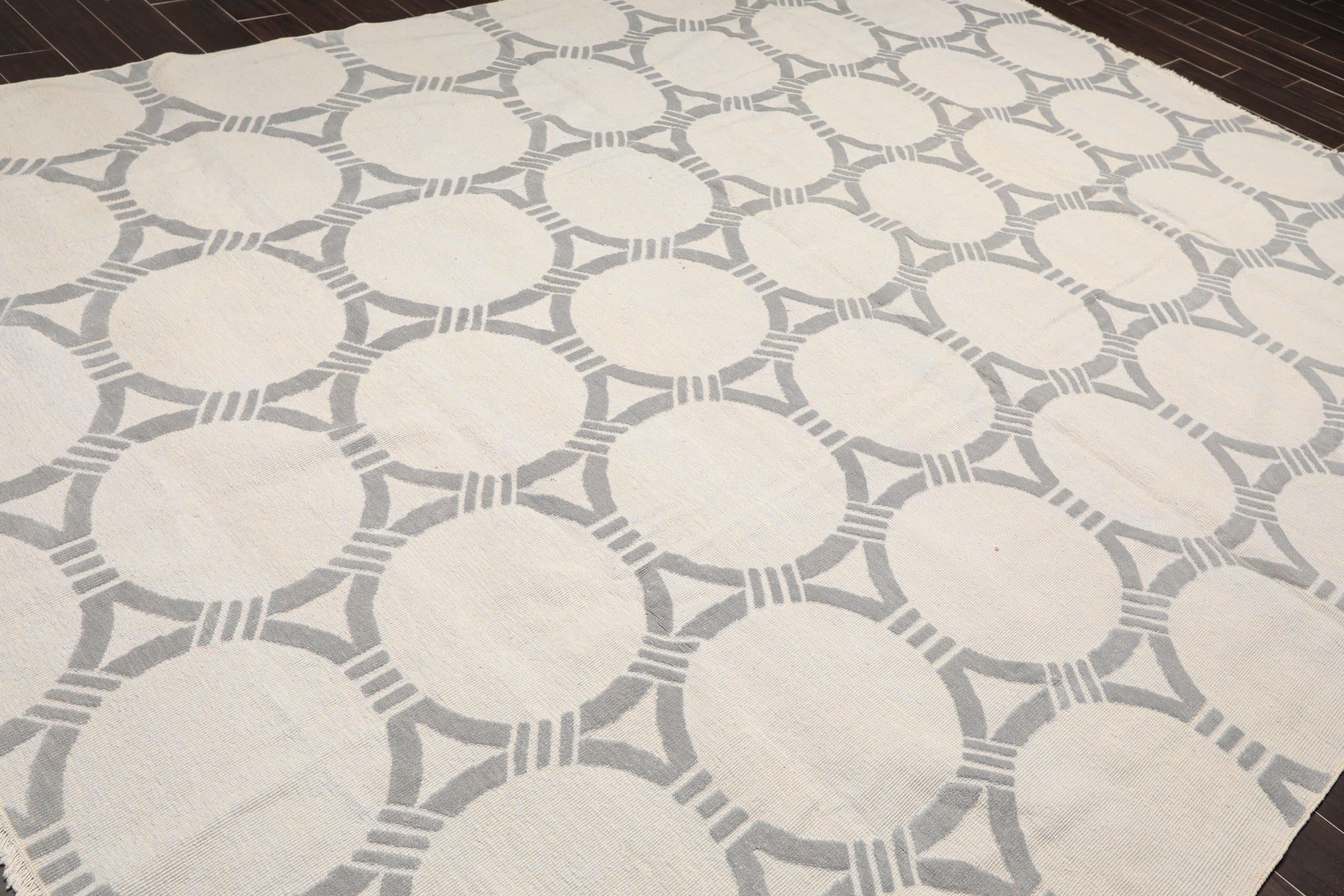 9'4" x 12'2" Hand Knotted Wool Contemporary High Low Pile Oriental Area Rug Tone on Tone Gray-3