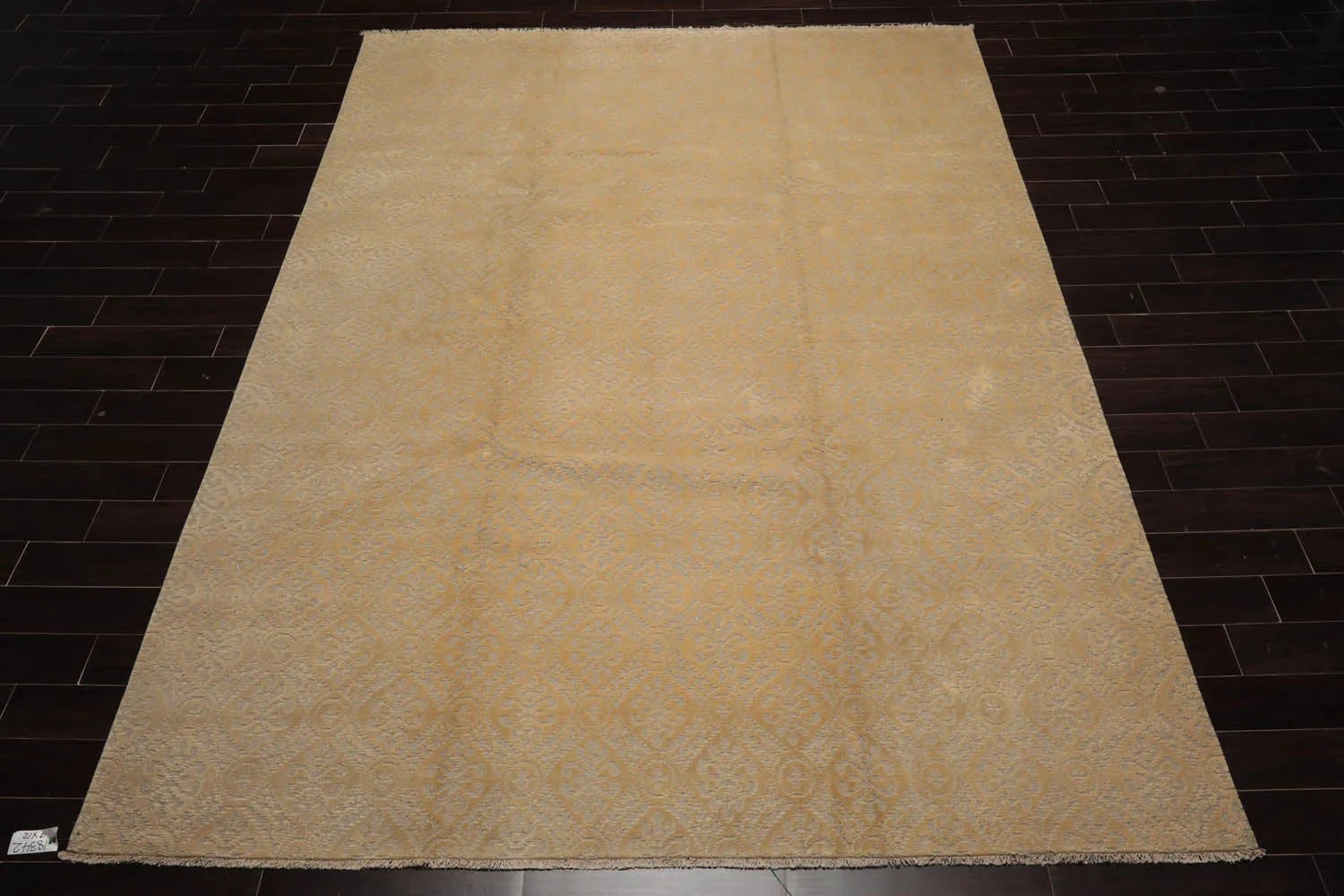 9x12 Gray Hand Knotted Tibetan Wool and Silk Modern & Contemporary Oriental Area Rug-2