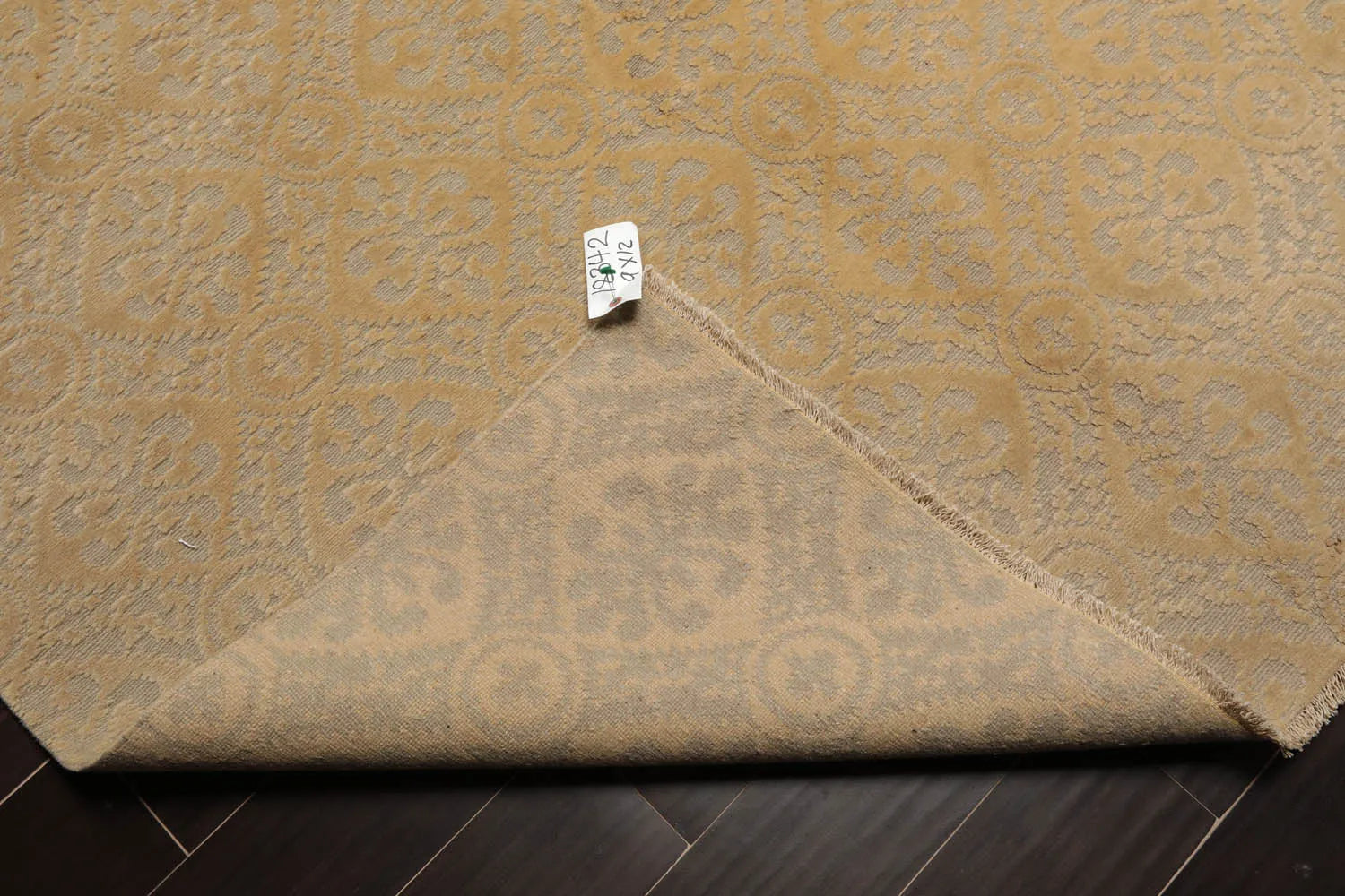 9x12 Gray Hand Knotted Tibetan Wool and Silk Modern & Contemporary Oriental Area Rug-4