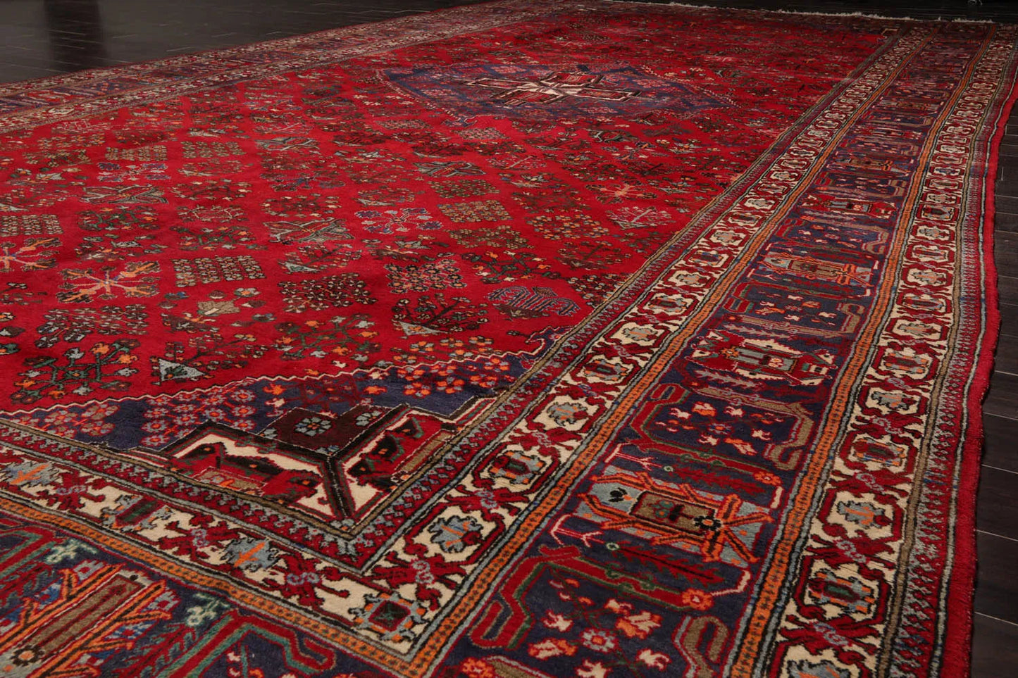 9'9"x19'4" Palace Red Hand Knotted 100% Wool Traditional Oriental Area Rug-3
