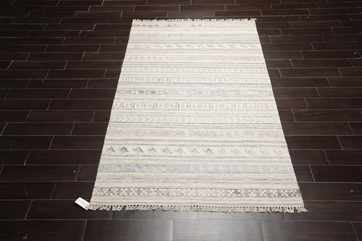 5' x 8' Hand Woven Wool Southwestern Flatweave Kilim Oriental Area Rug Beige-1