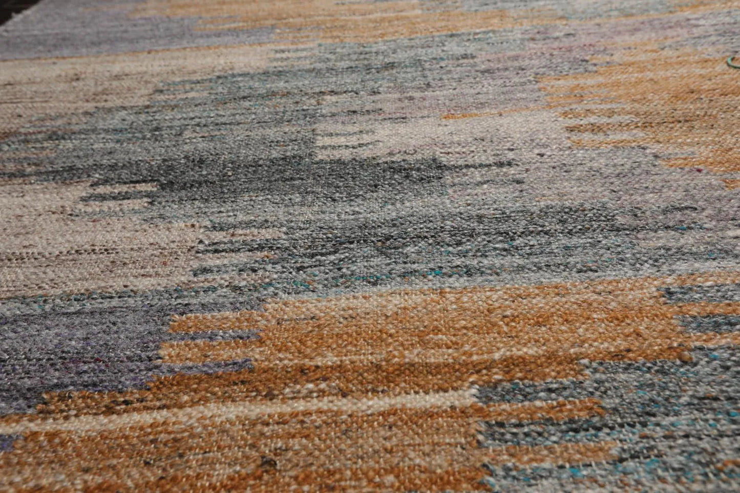 5' x 8' Indoor Outdoor  Hand Woven 100% Recycled PET Yarn Modern Kilim Area Rug Gray-4