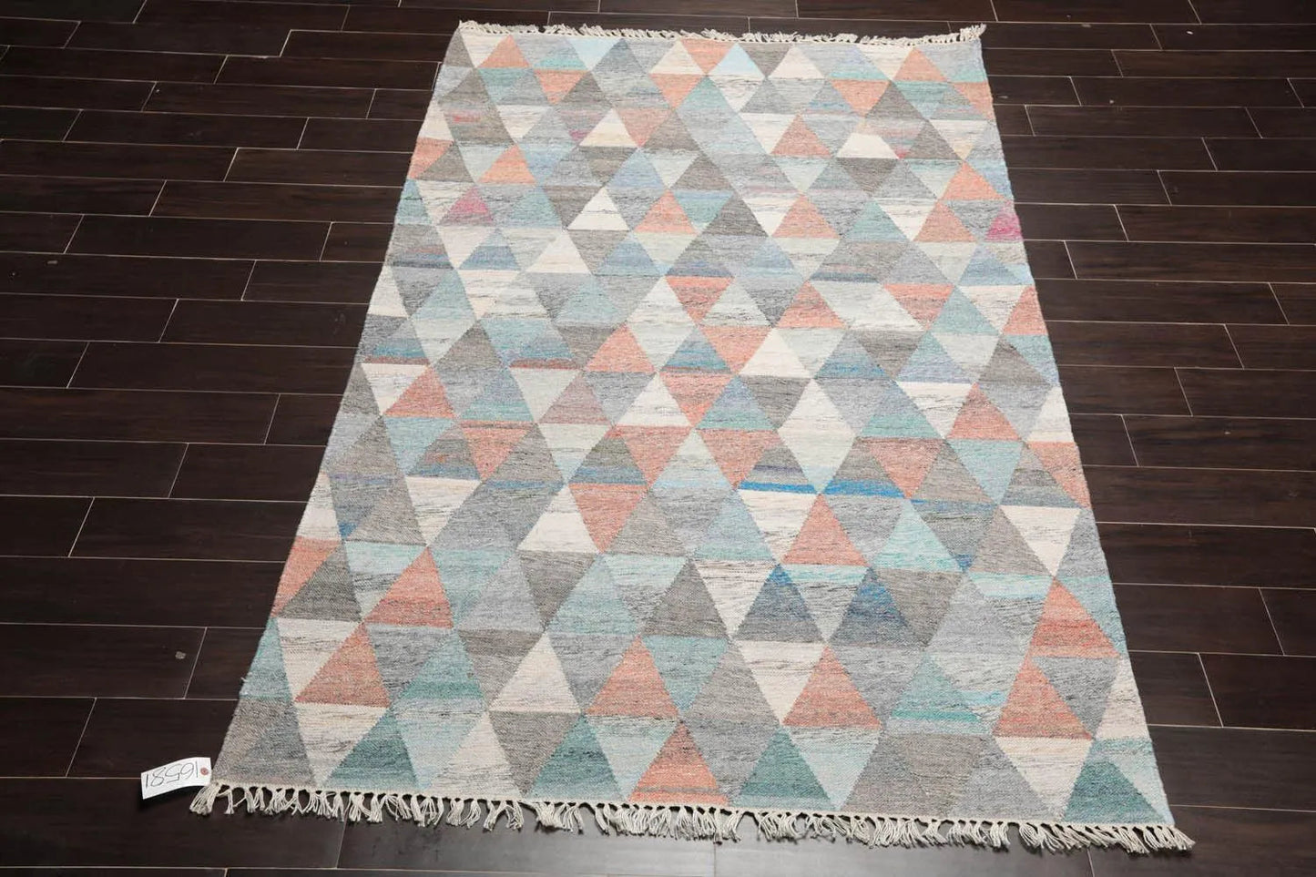 5' x 8' Indoor Outdoor  Hand Woven 100% Recycled PET Yarn Modern Kilim Area Rug Beige-1