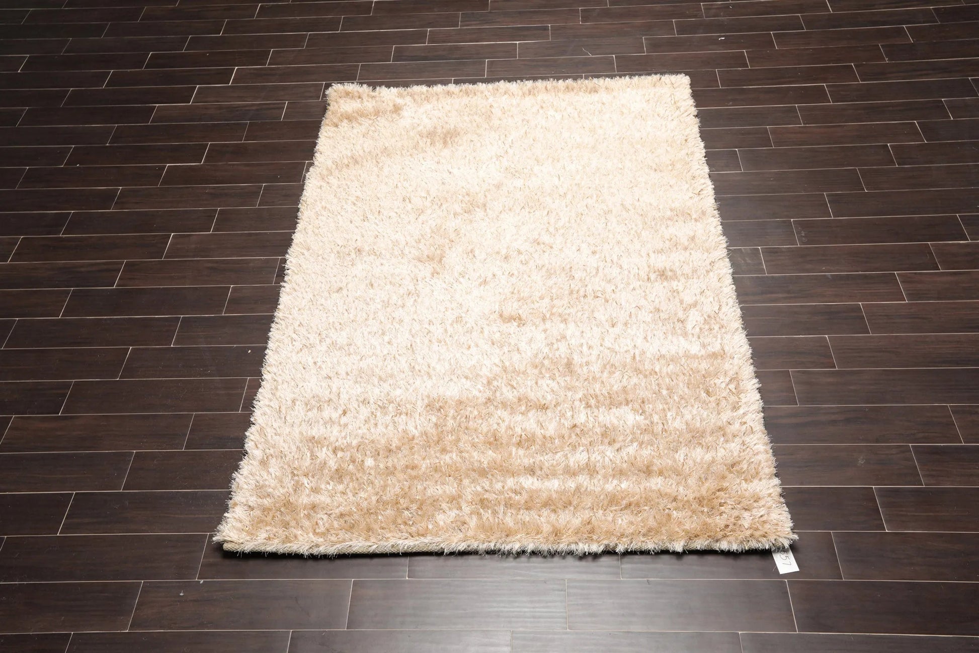Multi Size Tan Hand Made Shag Polyester Modern & Contemporary Oriental Area Rug-1