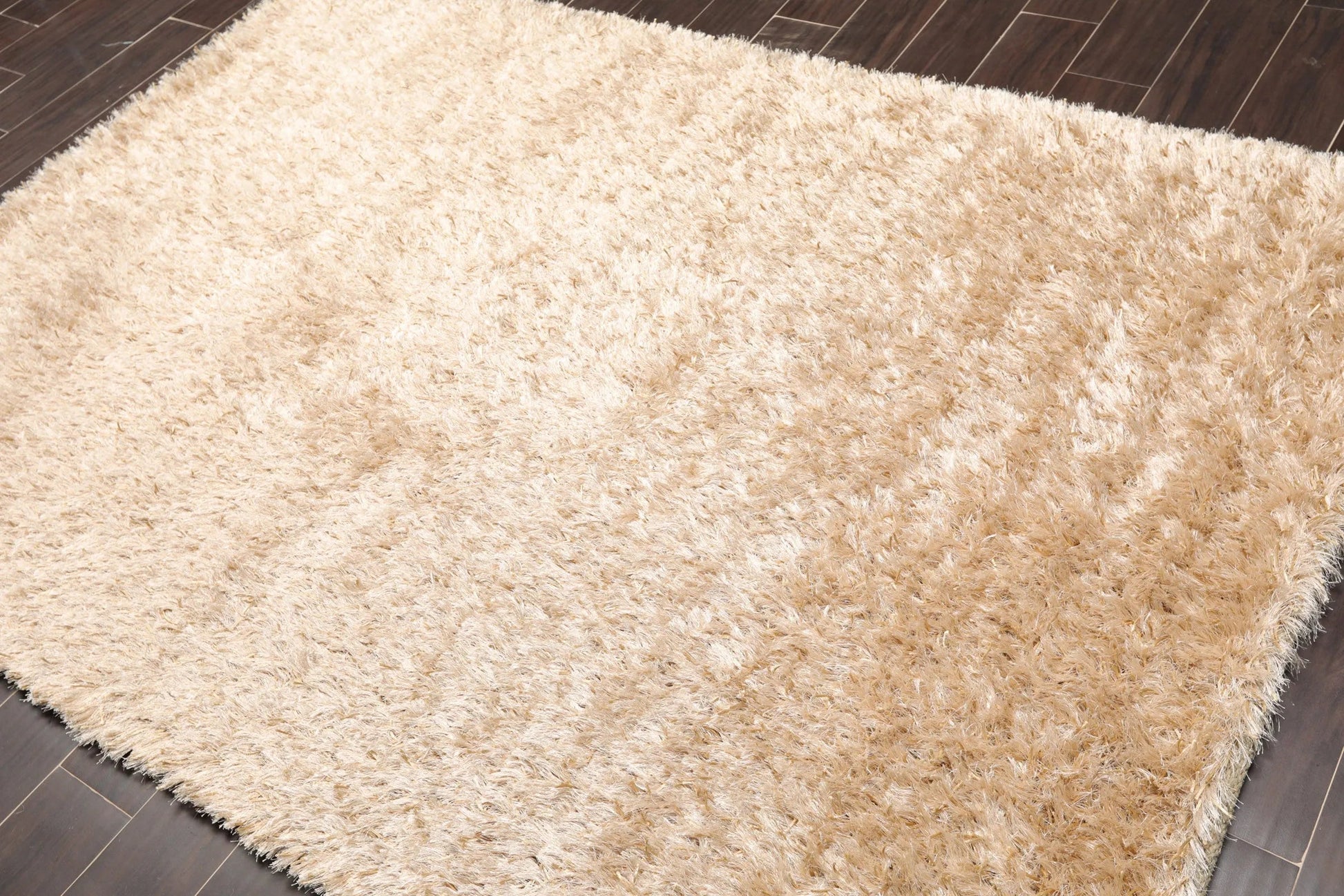 Multi Size Tan Hand Made Shag Polyester Modern & Contemporary Oriental Area Rug-2