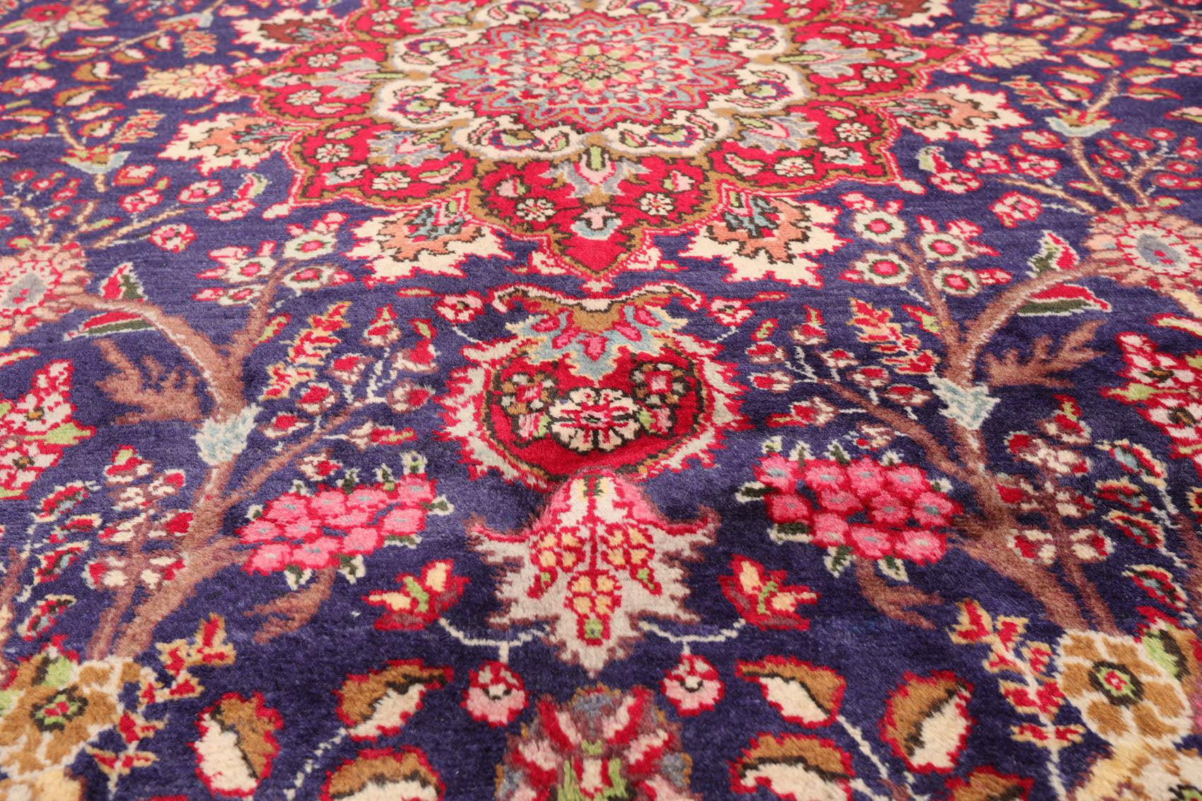 6'6'' x 9'10" Hand Knotted Wool Tabrizz Oriental Area Rug Royal Blue-4