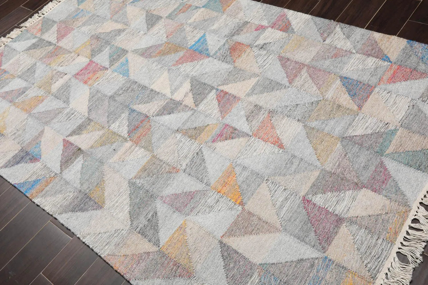 5' x 8' Indoor OutdoorHand Woven 100% Recycled PET Yarn Modern Kilim Area Rug-2