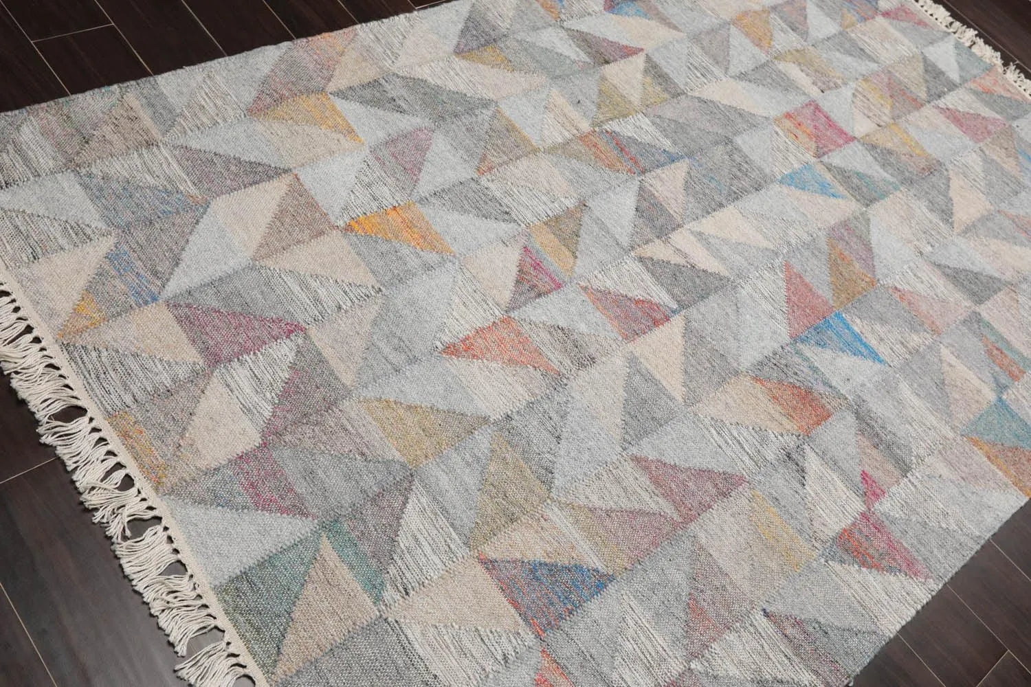 5' x 8' Indoor OutdoorHand Woven 100% Recycled PET Yarn Modern Kilim Area Rug-3