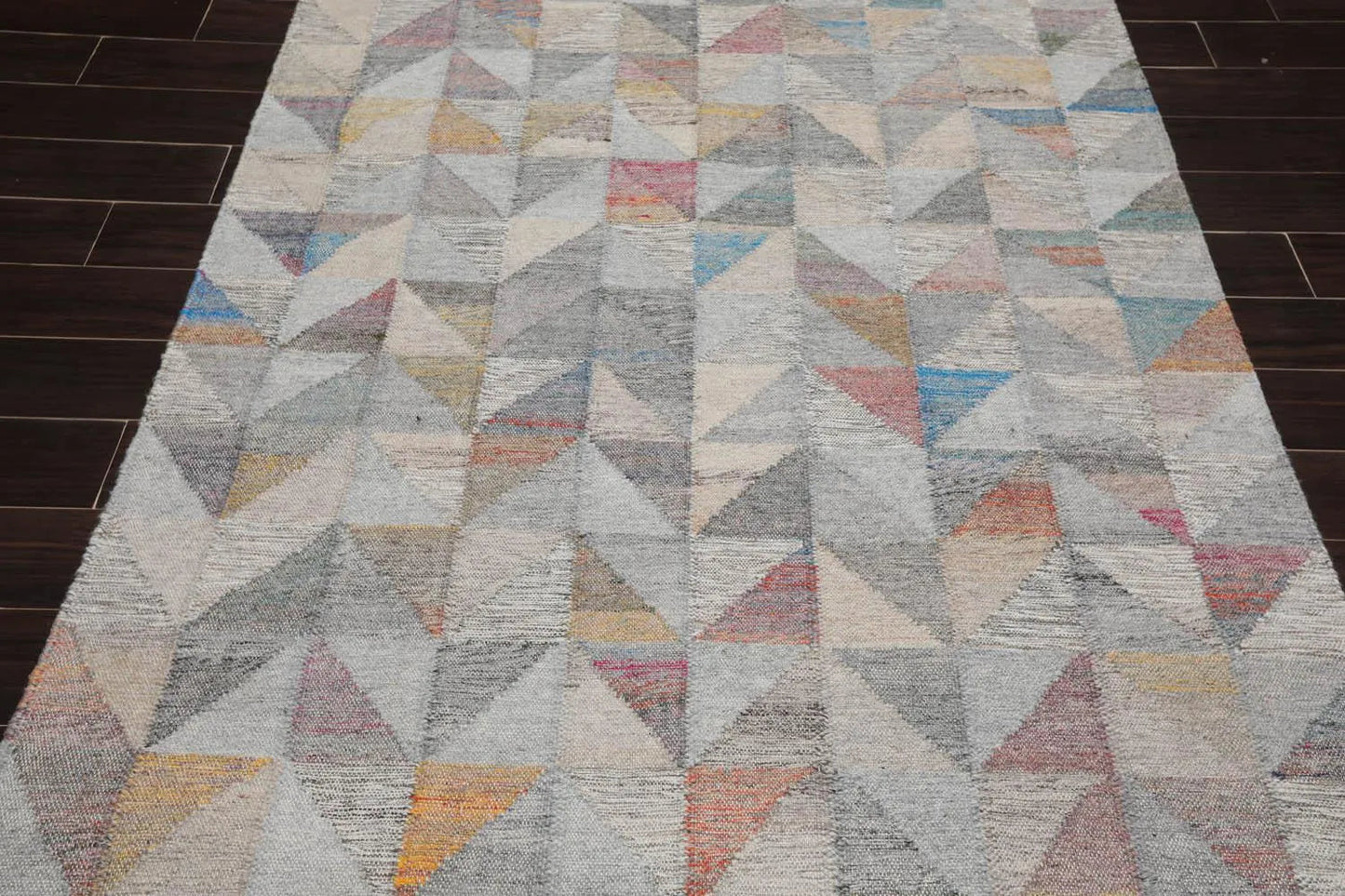 5' x 8' Indoor OutdoorHand Woven 100% Recycled PET Yarn Modern Kilim Area Rug-4