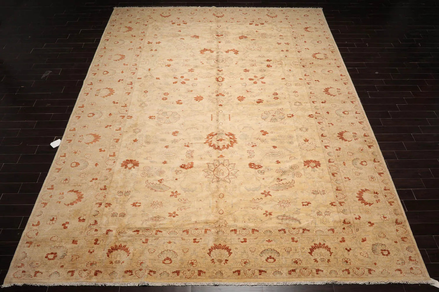 12'1"x17'9" Palace Beige Hand Knotted Oushak 100% Wool Traditional Oriental Area Rug-2