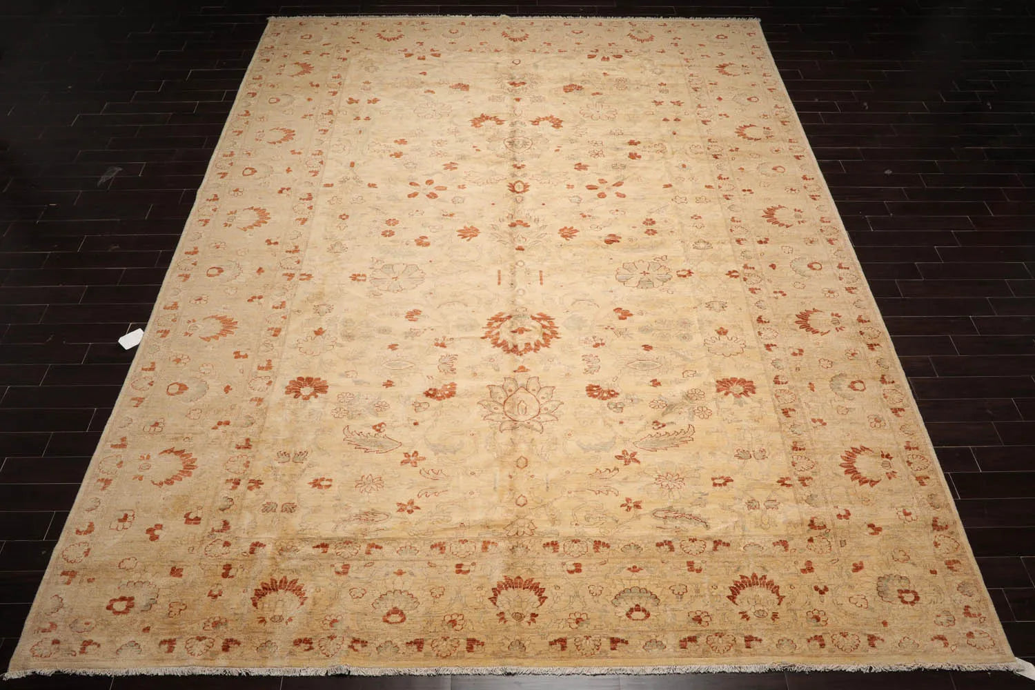 12'1"x17'9" Palace Beige Hand Knotted Oushak 100% Wool Traditional Oriental Area Rug-2