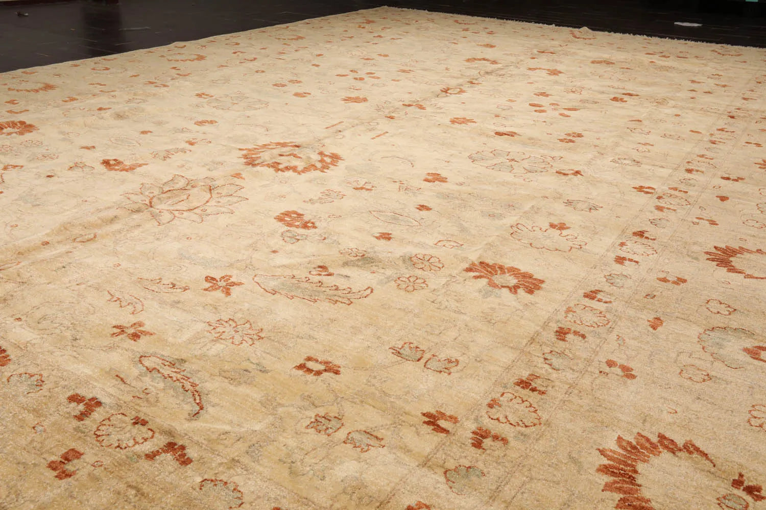 12'1"x17'9" Palace Beige Hand Knotted Oushak 100% Wool Traditional Oriental Area Rug-3