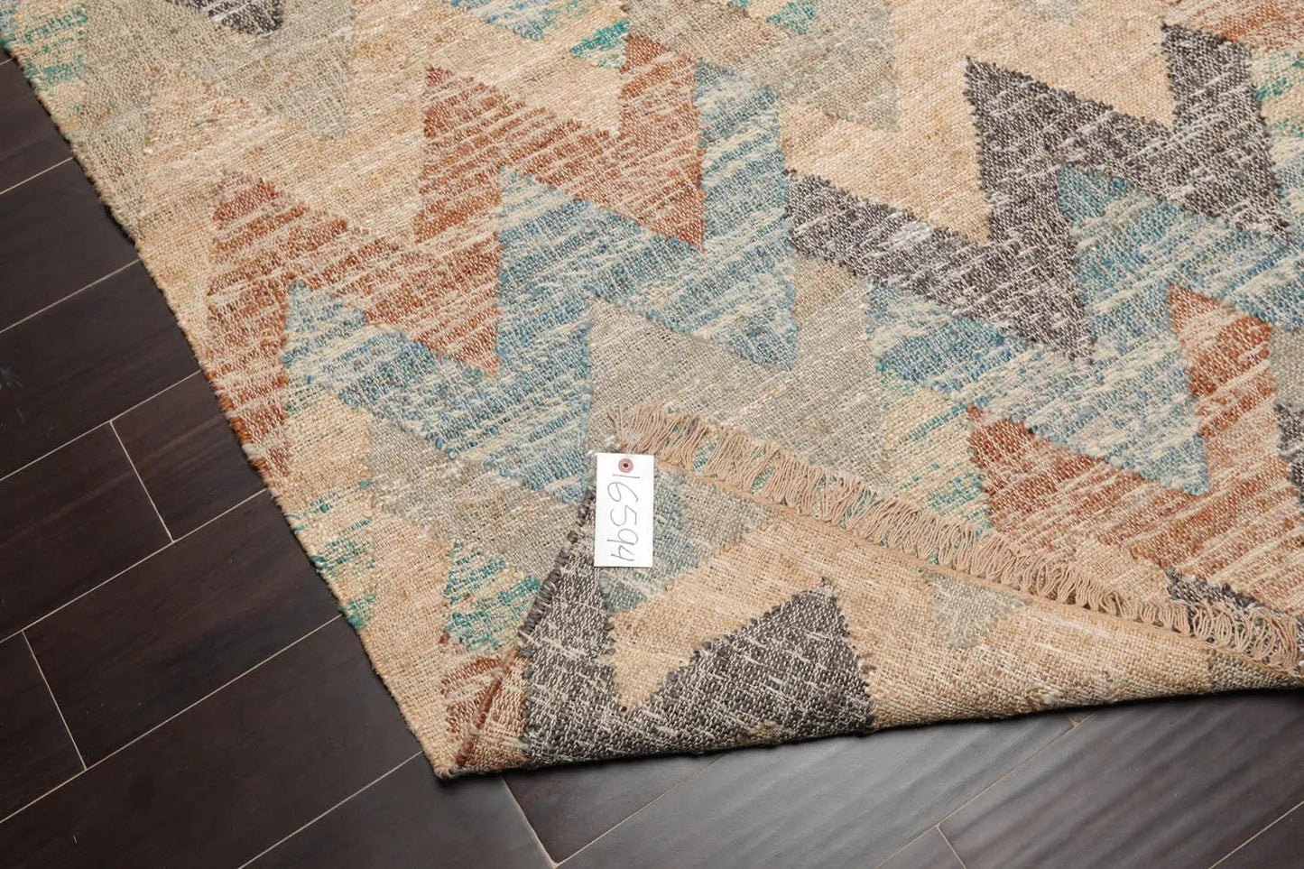 5’7” x 7’6” Hand Woven Natural Fiber Jute Southwestern Flatweave Kilim Area Rug-3