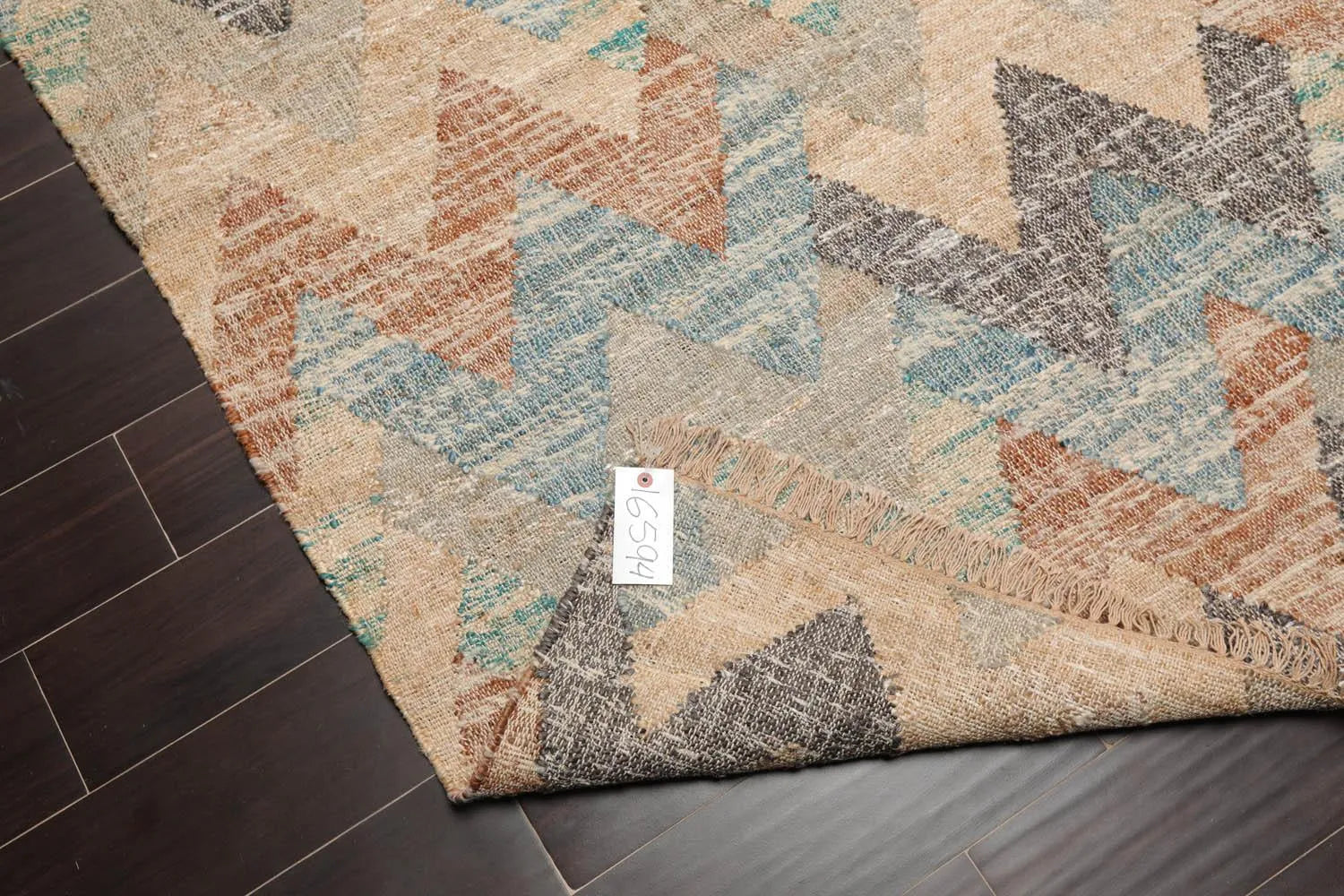 5’7” x 7’6” Hand Woven Natural Fiber Jute Southwestern Flatweave Kilim Area Rug-3