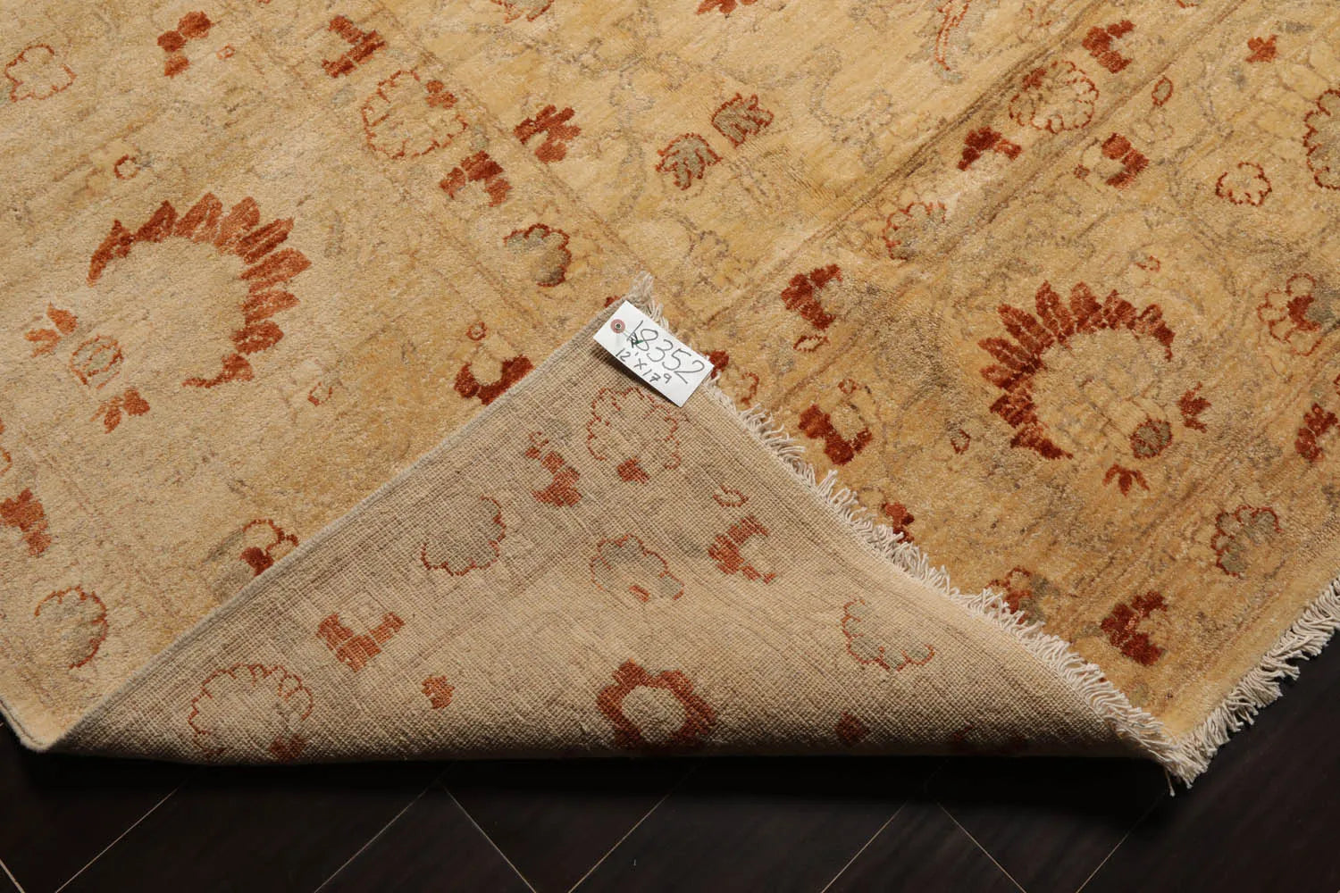 12'1"x17'9" Palace Beige Hand Knotted Oushak 100% Wool Traditional Oriental Area Rug-4