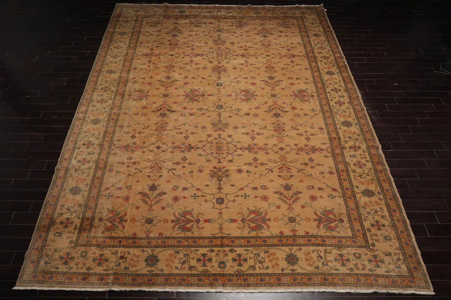 12' x18'3'' Palace Tan Hand Knotted 100% Wool Traditional Oriental Area Rug-2