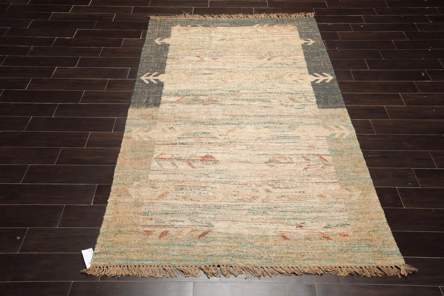 5’2” x 8’2” Hand Woven Natural Fiber Jute Modern Flatweave Kilim Area Rug-1