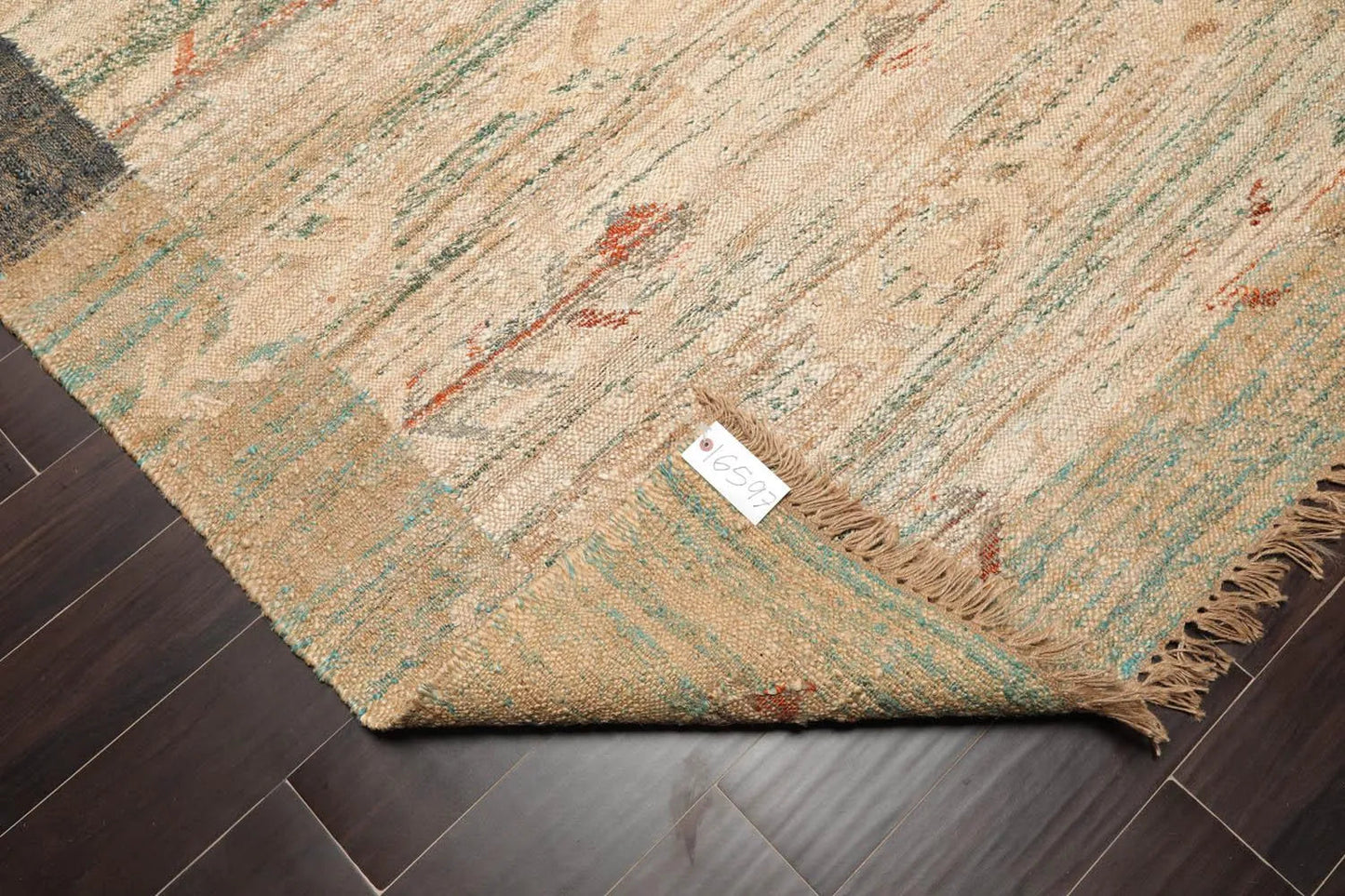 5’2” x 8’2” Hand Woven Natural Fiber Jute Modern Flatweave Kilim Area Rug-3