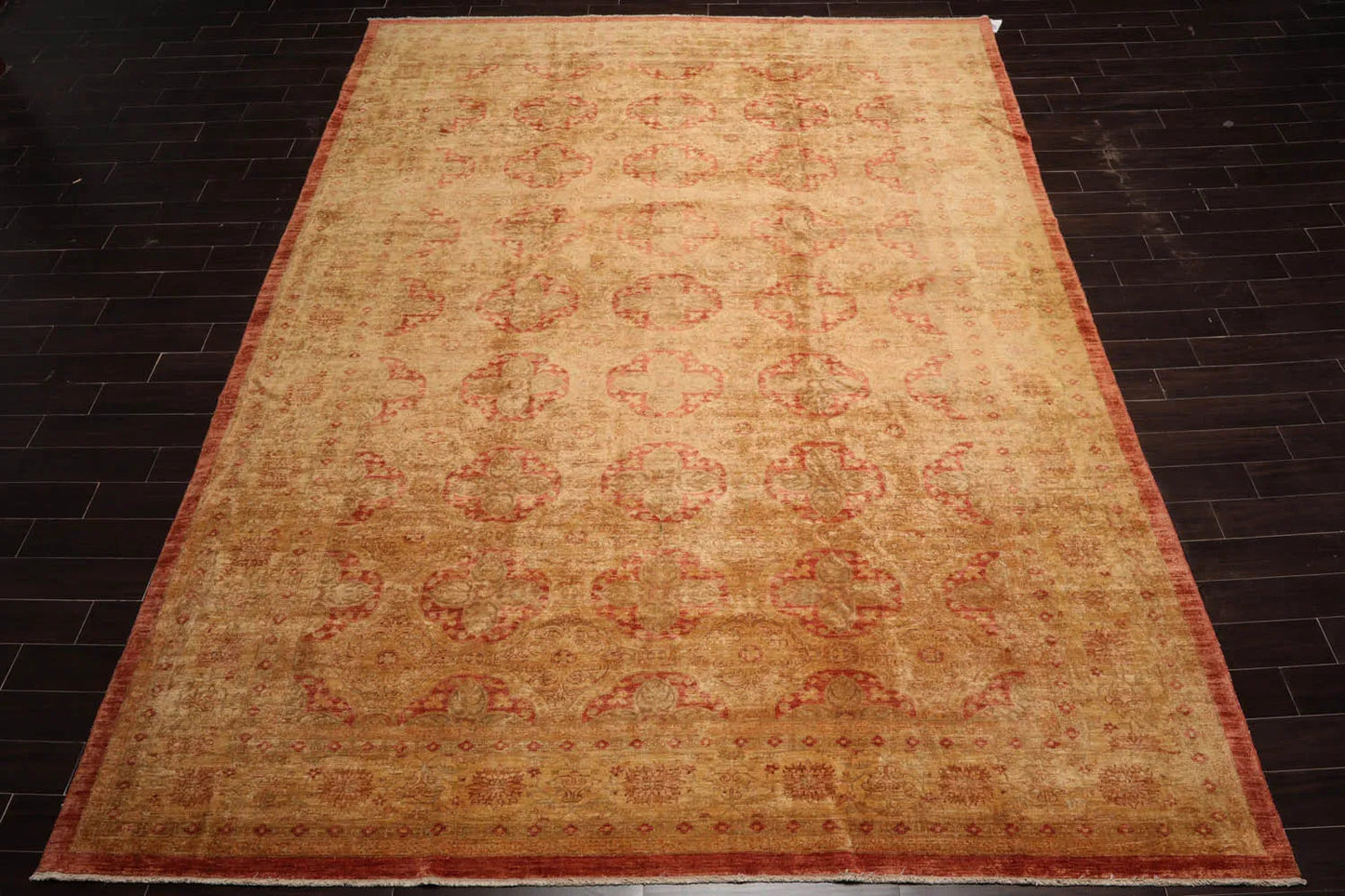 10x14 Gold Hand Knotted Afghan  Oushak  100% Wool Oushak Traditional Oriental Area Rug-2