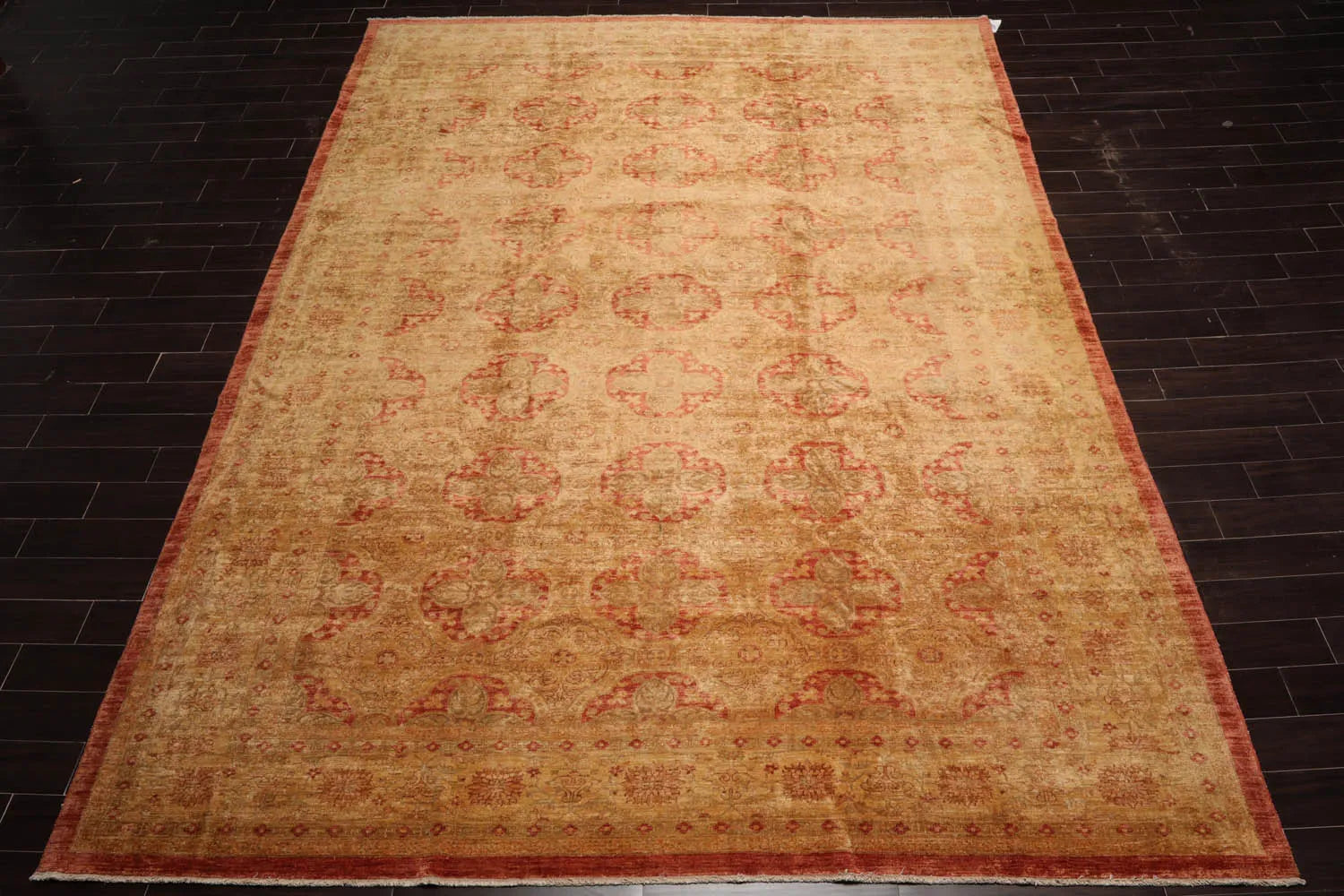 10x14 Gold Hand Knotted Afghan  Oushak  100% Wool Oushak Traditional Oriental Area Rug-2