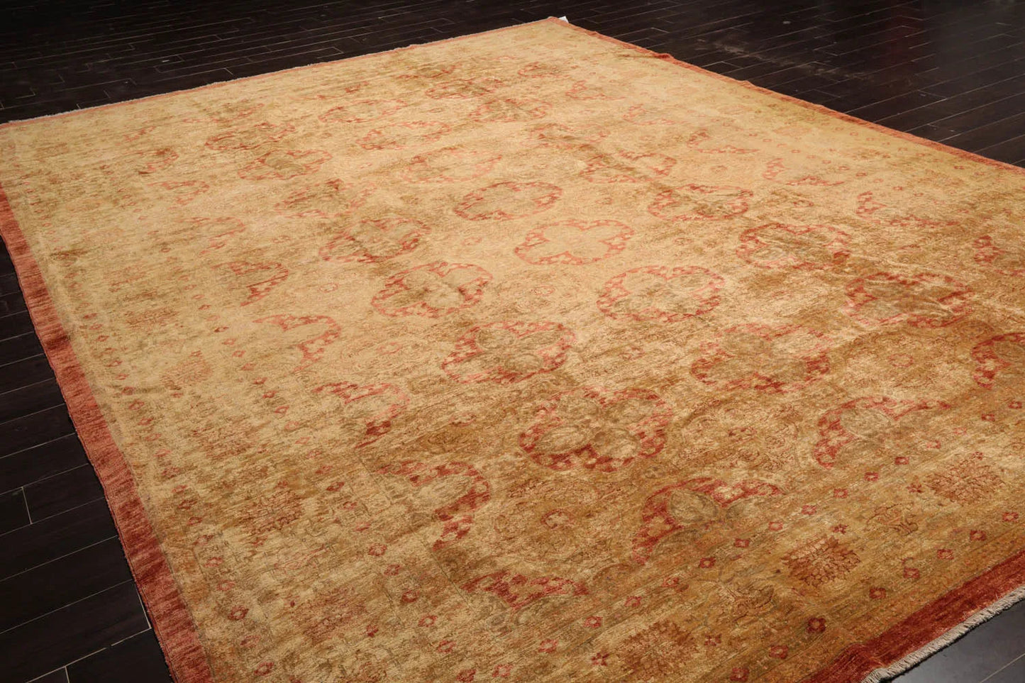 10x14 Gold Hand Knotted Afghan  Oushak  100% Wool Oushak Traditional Oriental Area Rug-3