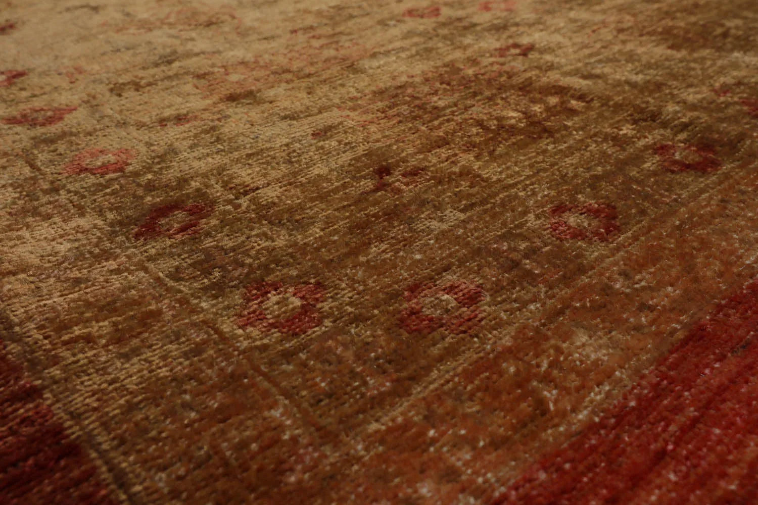 10x14 Gold Hand Knotted Afghan  Oushak  100% Wool Oushak Traditional Oriental Area Rug-4