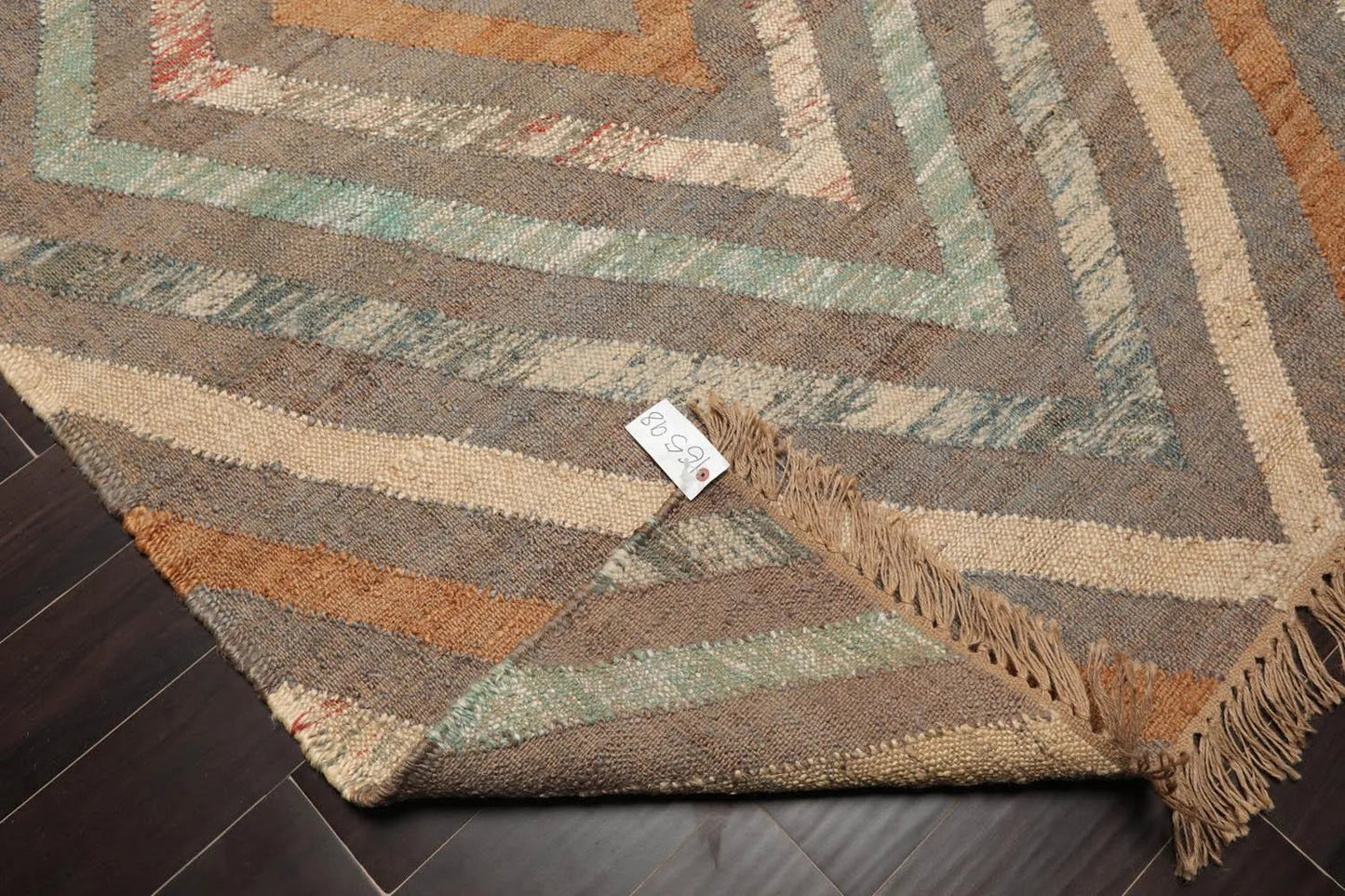 5’3” x 8’6” Hand Woven Natural Fiber Jute Modern Flatweave Kilim Area Rug-3