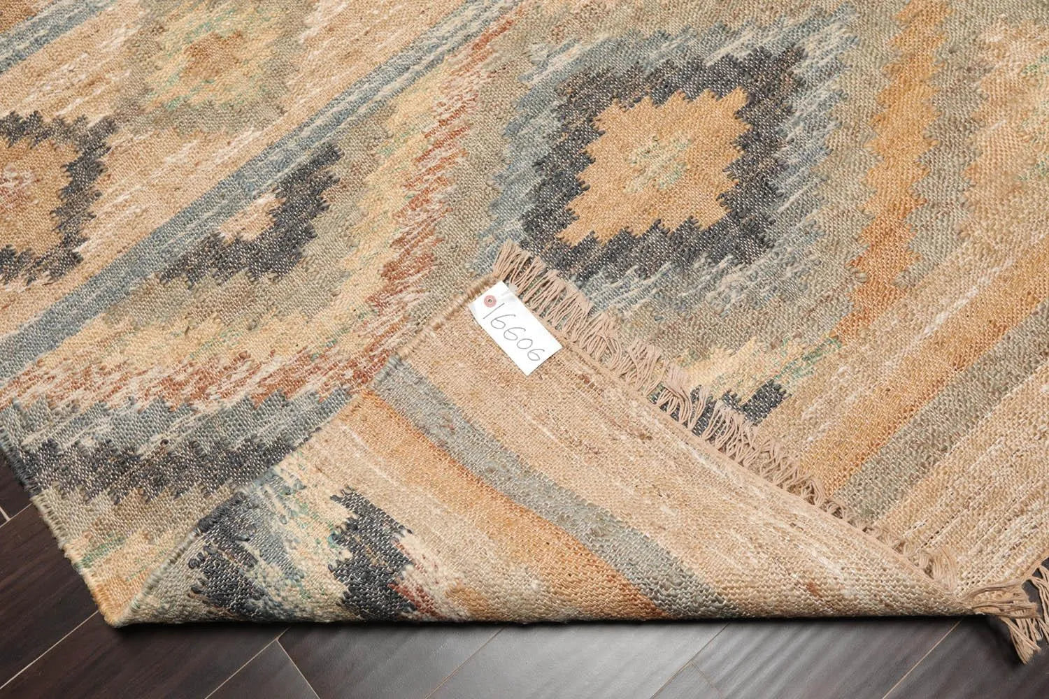 5’4” x 7’3 Hand Woven Natural Fiber Jute Southwestern Flatweave Kilim Area Rug-4