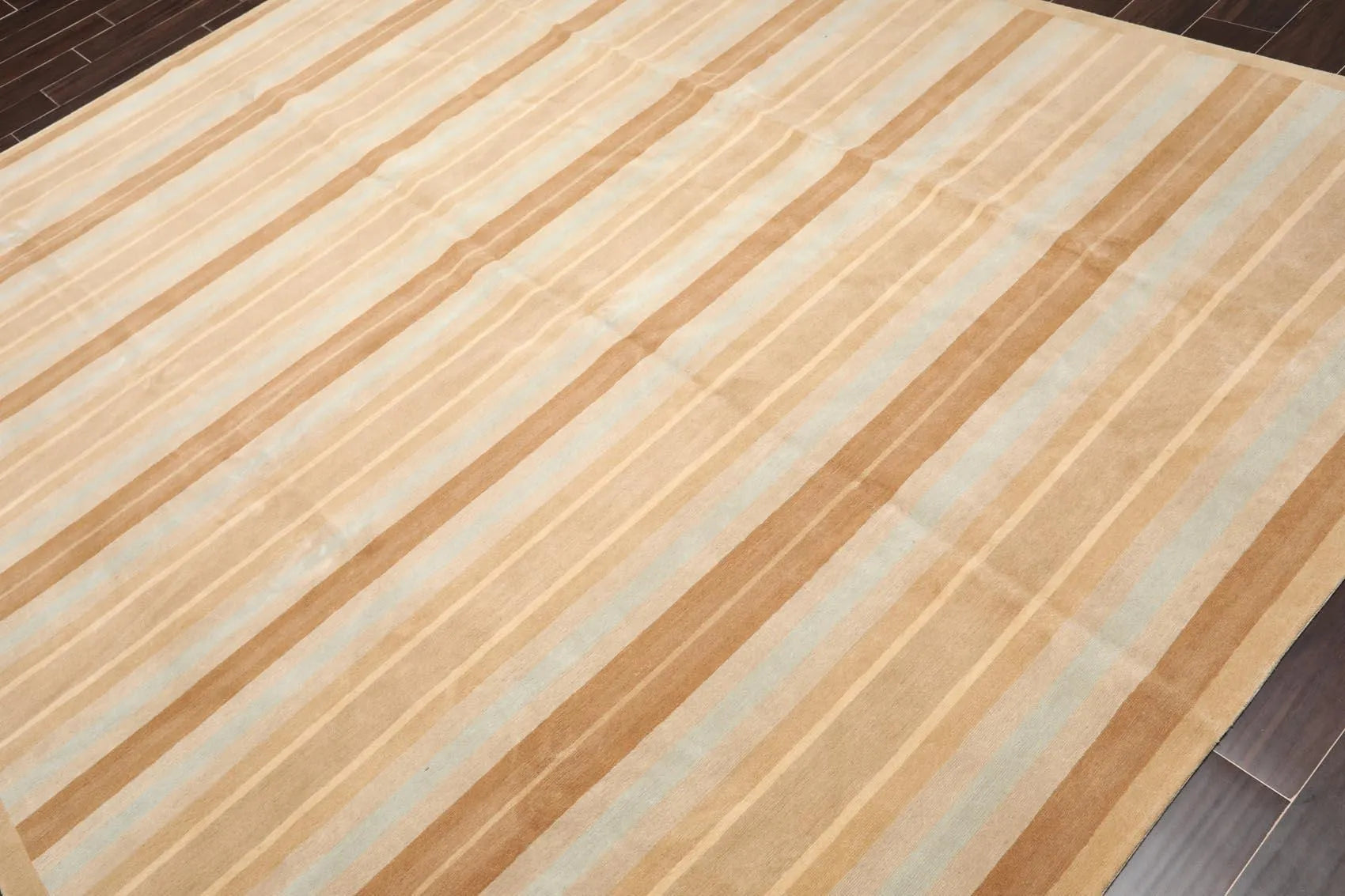 8'x 10' Hand Knotted Tibetan 100% Wool Stripes 150 KPSI Modern Area Rug Tan-1