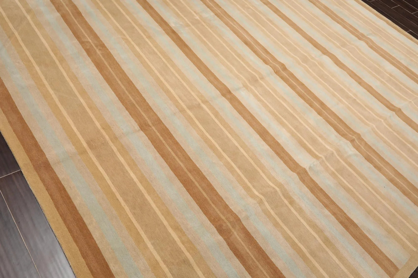 8'x 10' Hand Knotted Tibetan 100% Wool Stripes 150 KPSI Modern Area Rug Tan-2