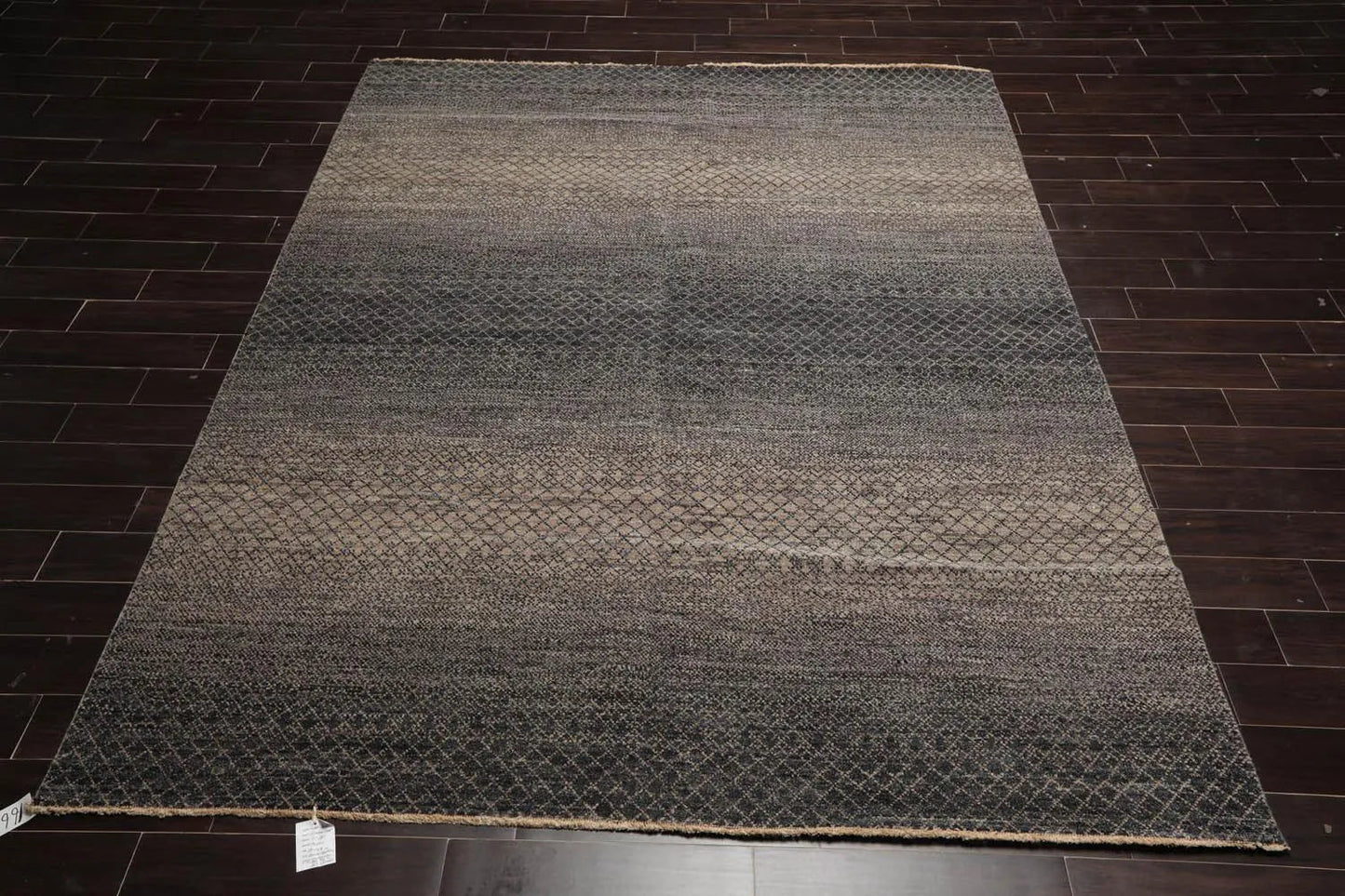 8' x 10' Hand Knotted 100% Wool Modern Oriental Area Rug Gray, Beige-2