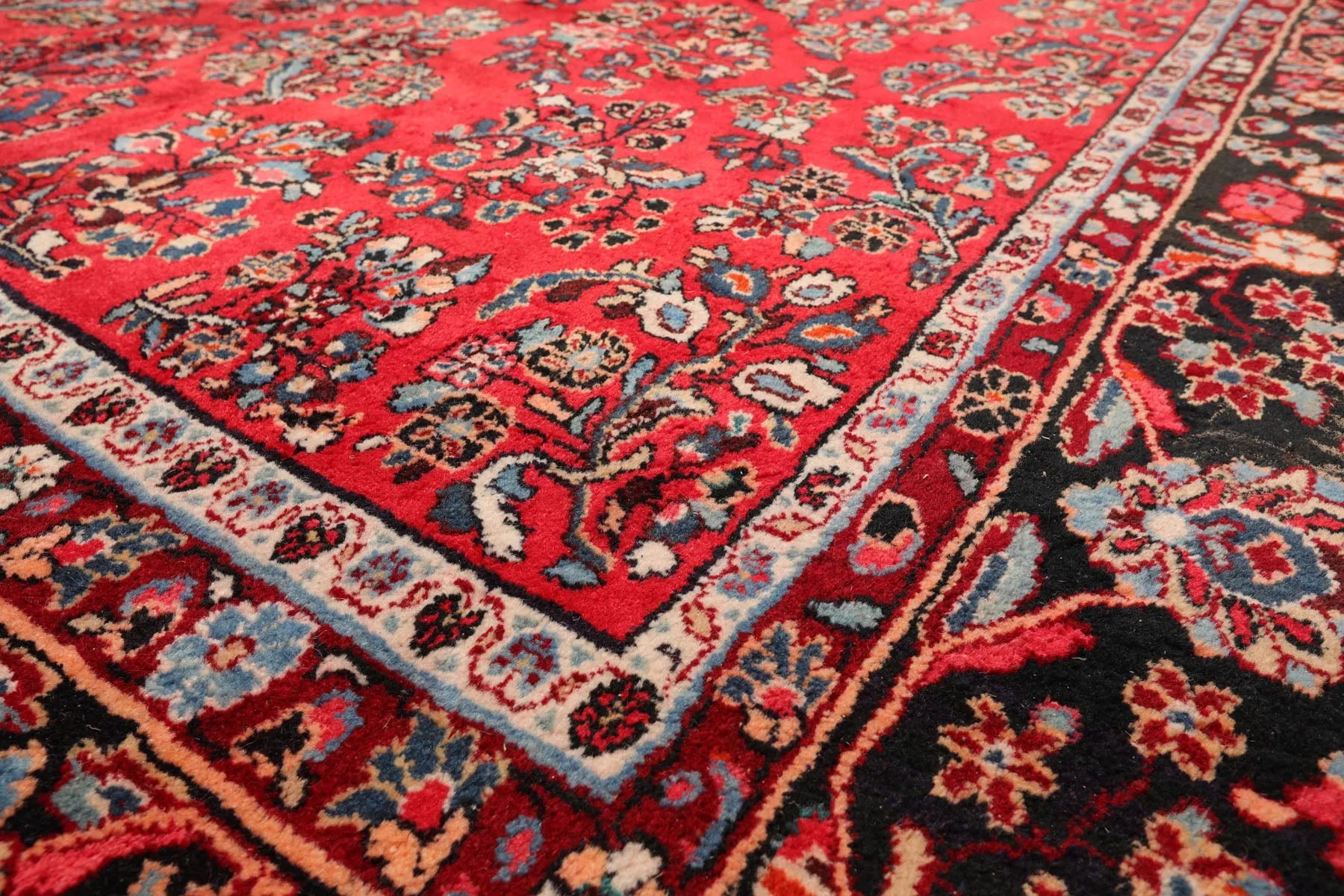 8'10''x16'3'' Oversize Coral Hand Knotted Traditional Heriz Medallion Wool Oriental Area Rug-3