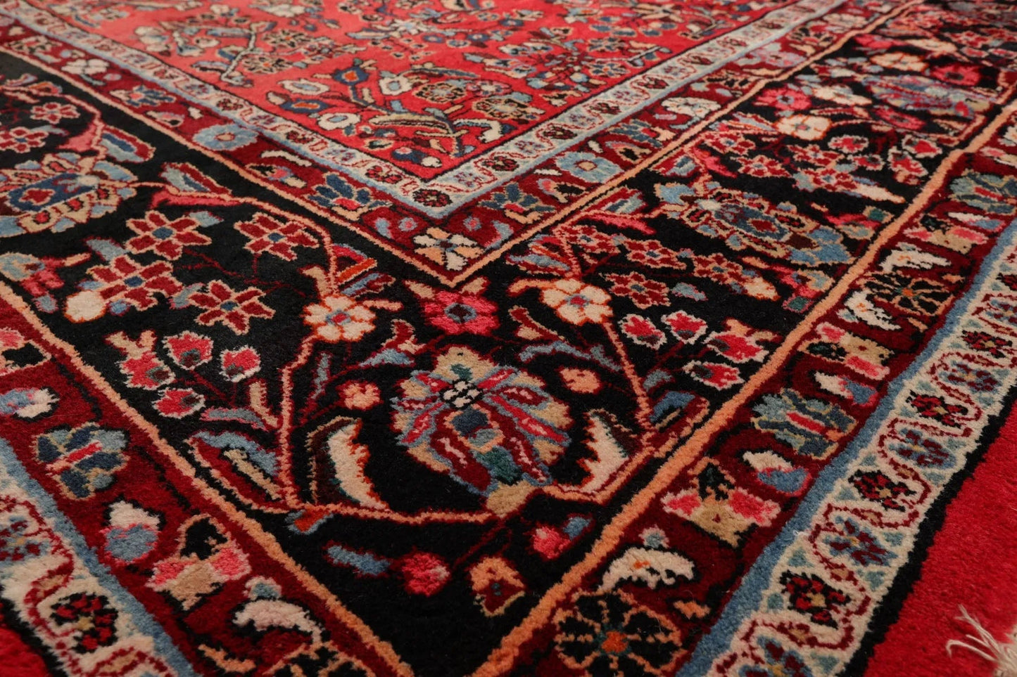8'10''x16'3'' Oversize Coral Hand Knotted Traditional Heriz Medallion Wool Oriental Area Rug-2