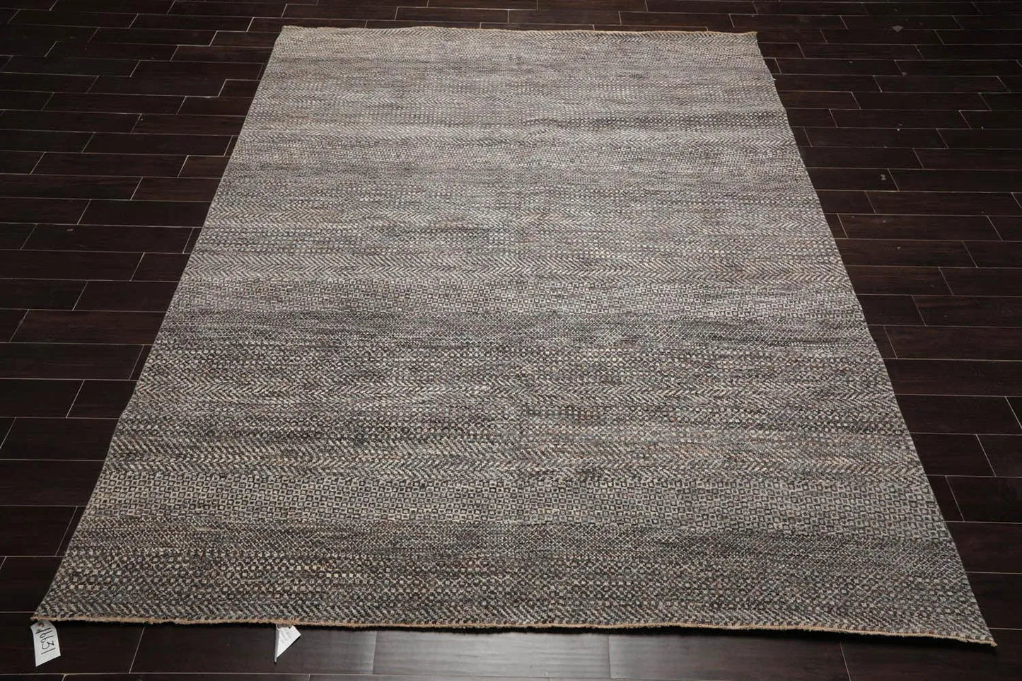8' x 10' Hand Knotted 100% Wool Modern Oriental Area Rug Ivory, Gray, Brown-2