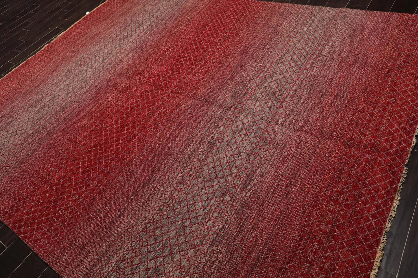 8' x 10' Hand Knotted 100% Wool Modern Oriental Area Rug Red, Gray, Beige-3