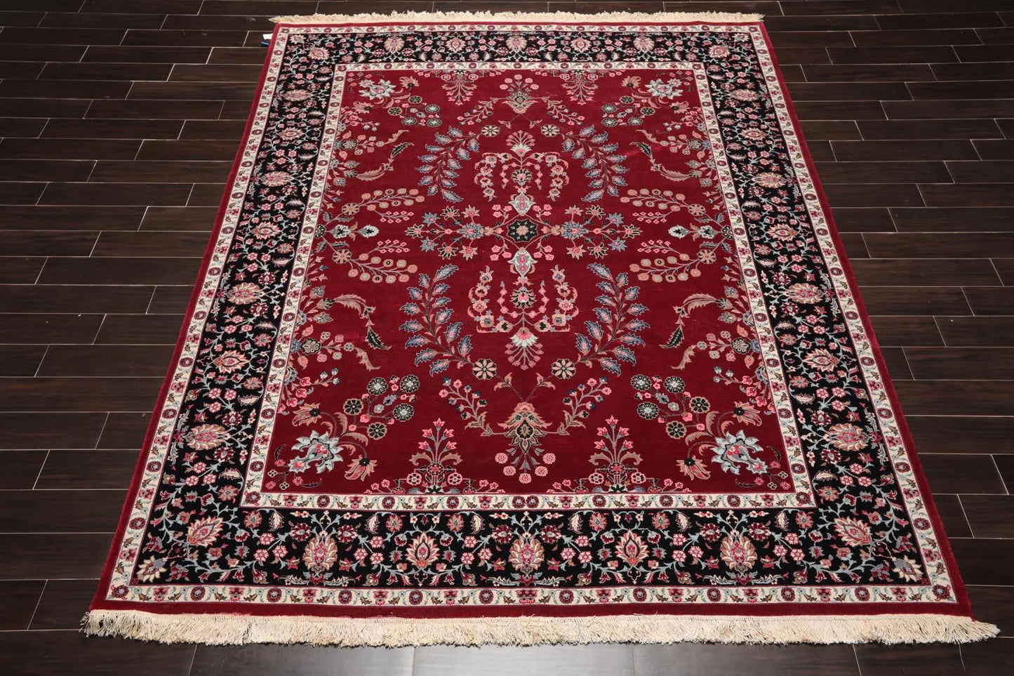 8'3'' x 10'4'' Hand Knotted Wool PakPersian 16/18 Saroukk 300 KPSI Area Rug Wine-1