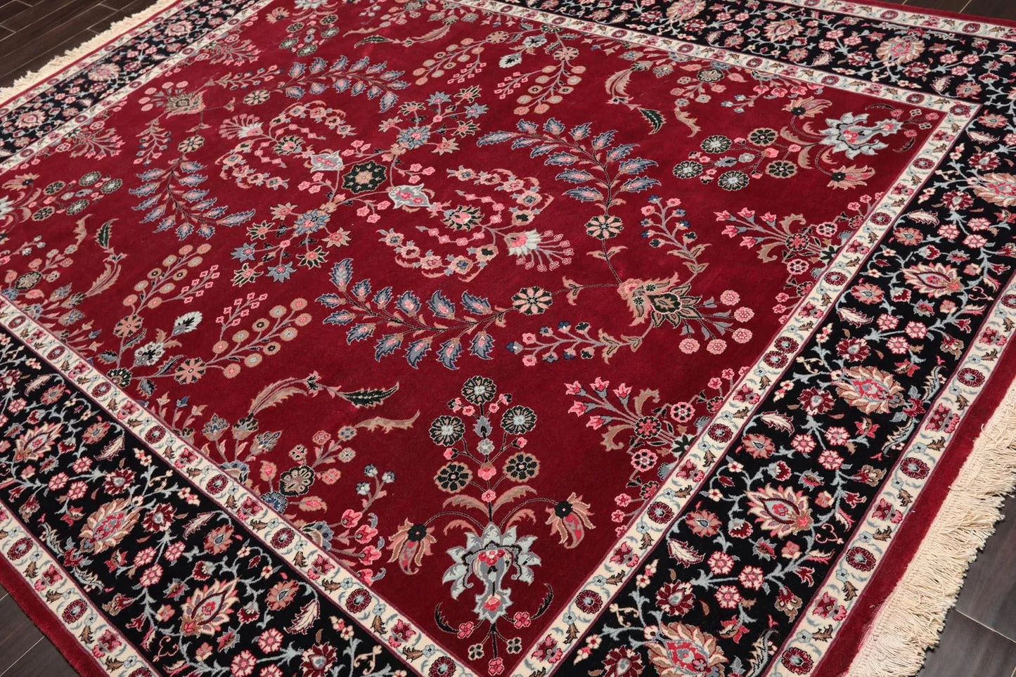 8'3'' x 10'4'' Hand Knotted Wool PakPersian 16/18 Saroukk 300 KPSI Area Rug Wine-2