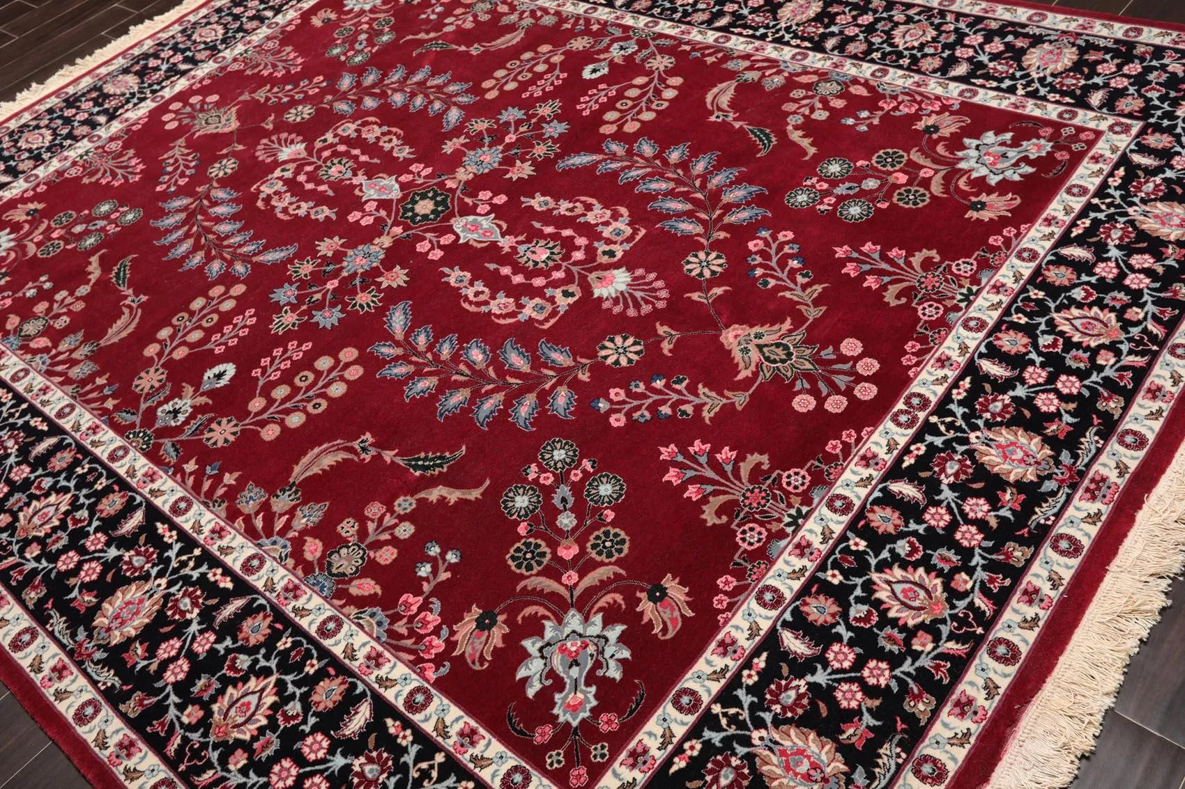 8'3'' x 10'4'' Hand Knotted Wool PakPersian 16/18 Saroukk 300 KPSI Area Rug Wine-2