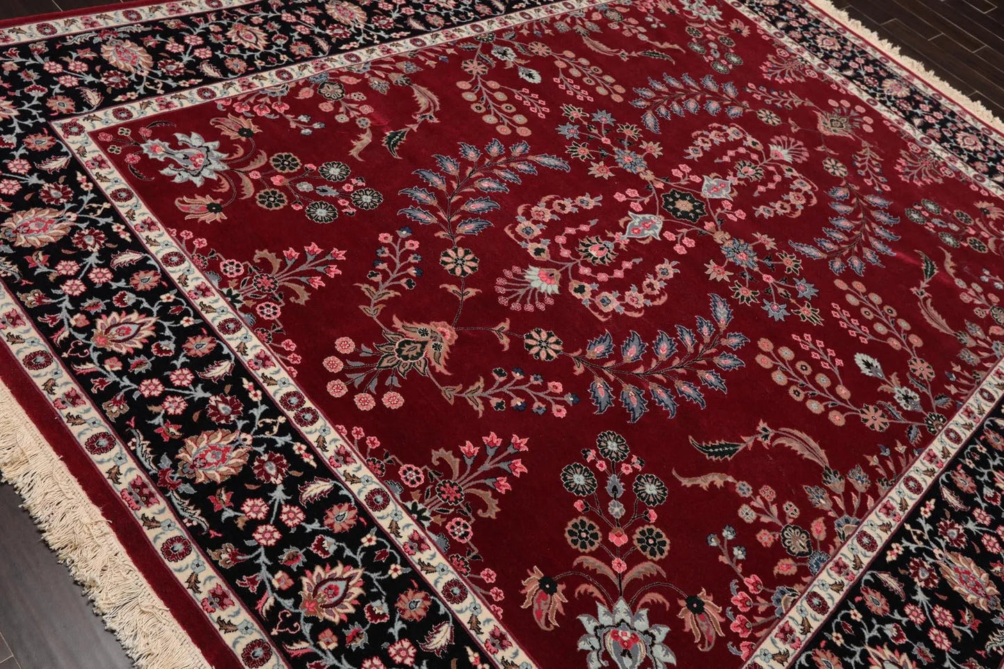 8'3'' x 10'4'' Hand Knotted Wool PakPersian 16/18 Saroukk 300 KPSI Area Rug Wine-3