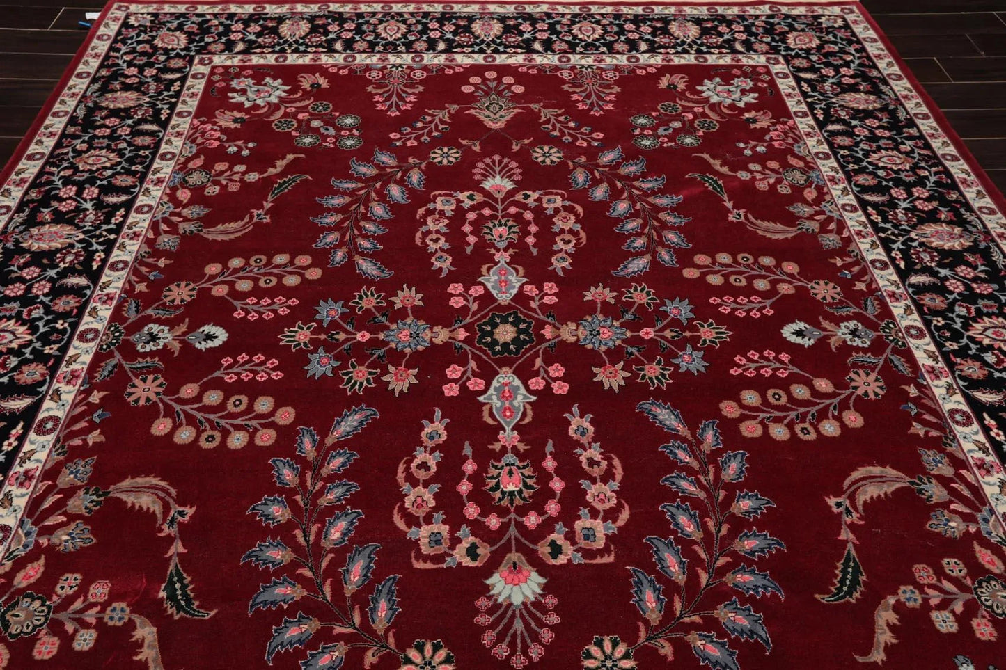 8'3'' x 10'4'' Hand Knotted Wool PakPersian 16/18 Saroukk 300 KPSI Area Rug Wine-4