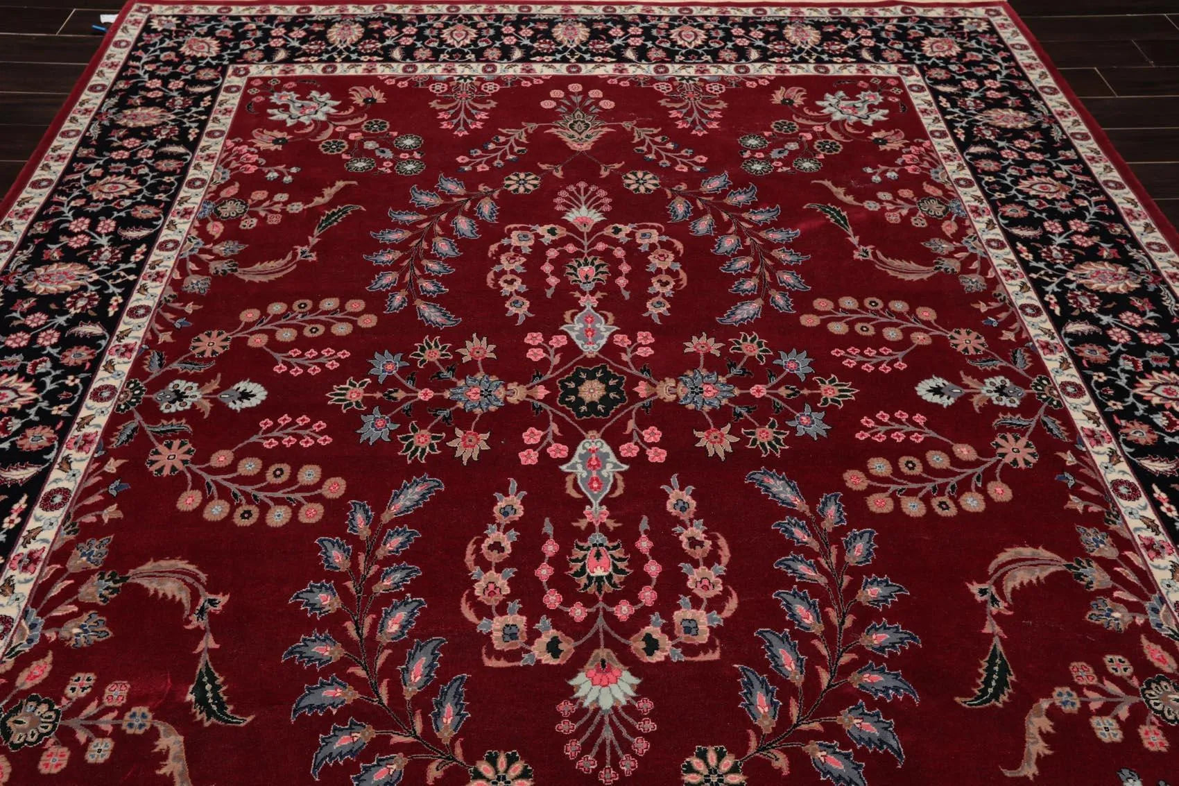 8'3'' x 10'4'' Hand Knotted Wool PakPersian 16/18 Saroukk 300 KPSI Area Rug Wine-4