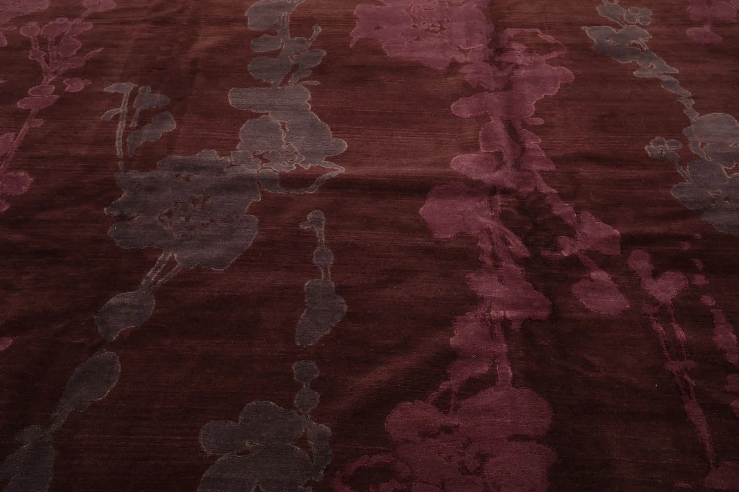 9x12 Chocolate, Aubergine Hand Knotted Tibetan Wool and Silk Michaelian & Kohlberg Transitional Oriental Area Rug-3